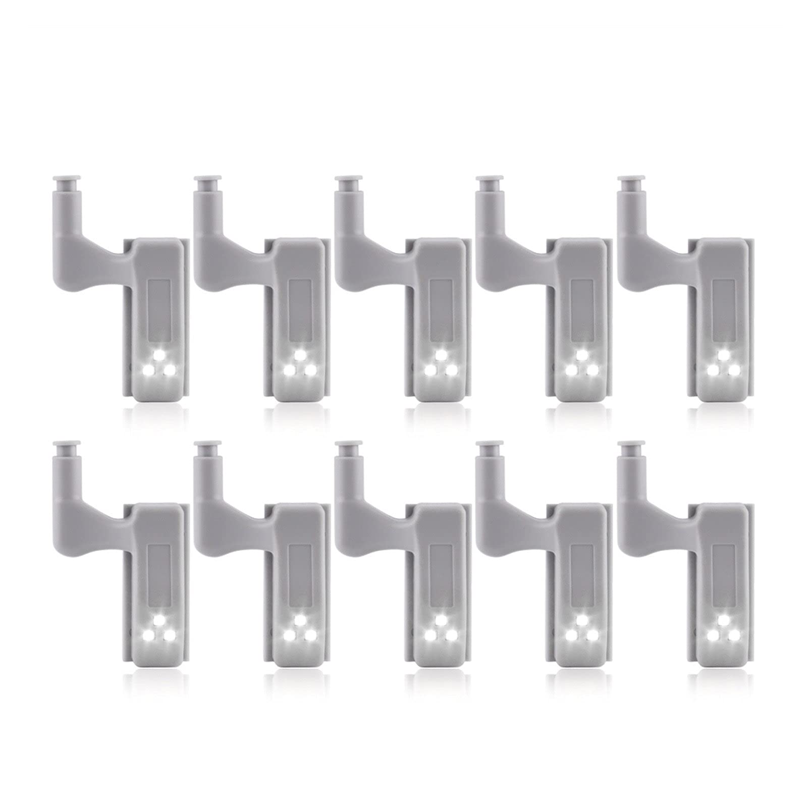 JOLAU 20/10 PCS LED Closet Hinge Sensor Light - 0.25W Ultra-Thin Cabinet Lighting, Wardrobe Night Light with Motion Detection for Home, Kitchen & Closet Organization (Warm White) - Perfect for Dark Cabinets, Wardrobes & Storage Spaces