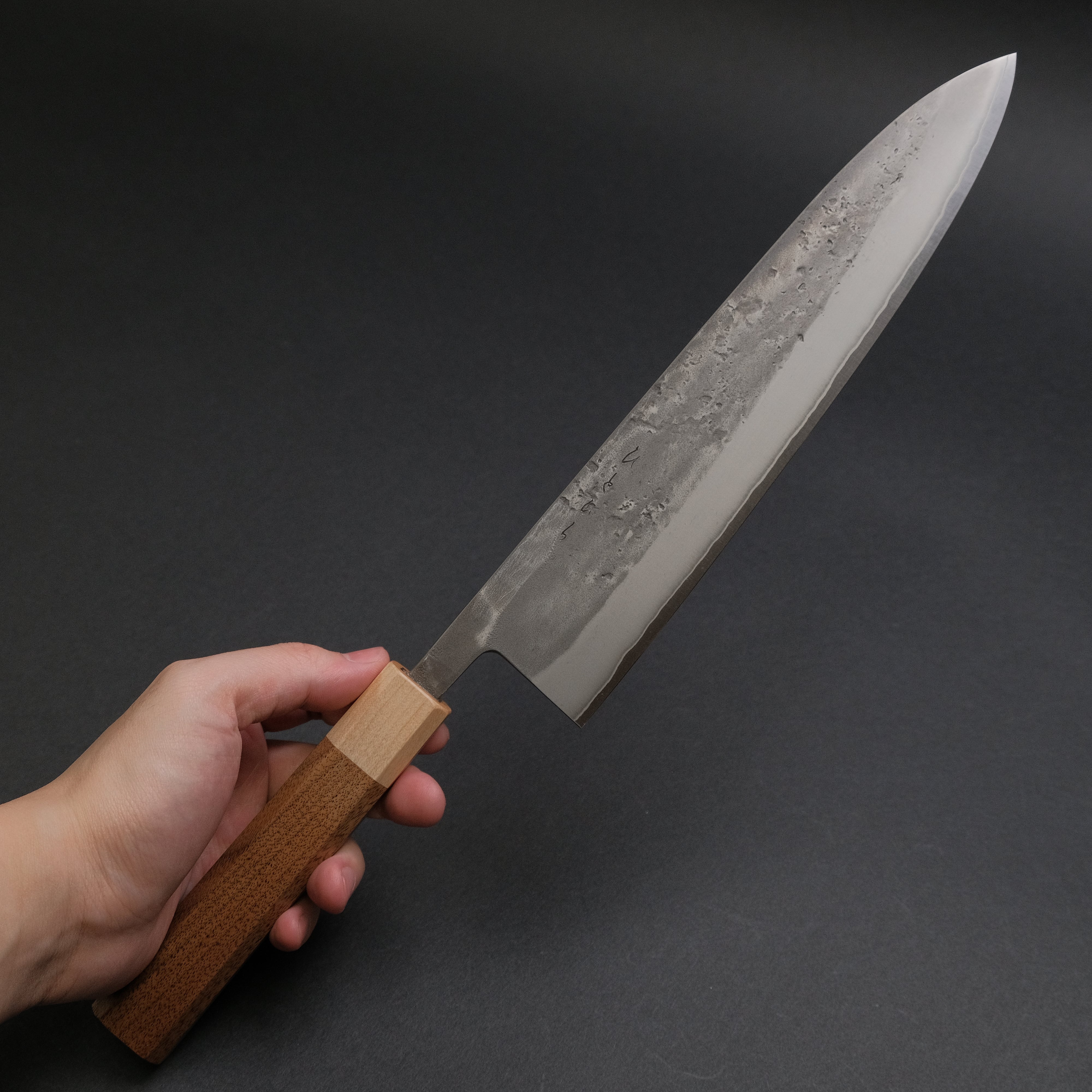 Hitohira TD SLD Nashiji Gyuto 240mm Japanese Chef Knife with Walnut Handle - Professional Kitchen Knife for Slicing, Dicing & Meat Cutting