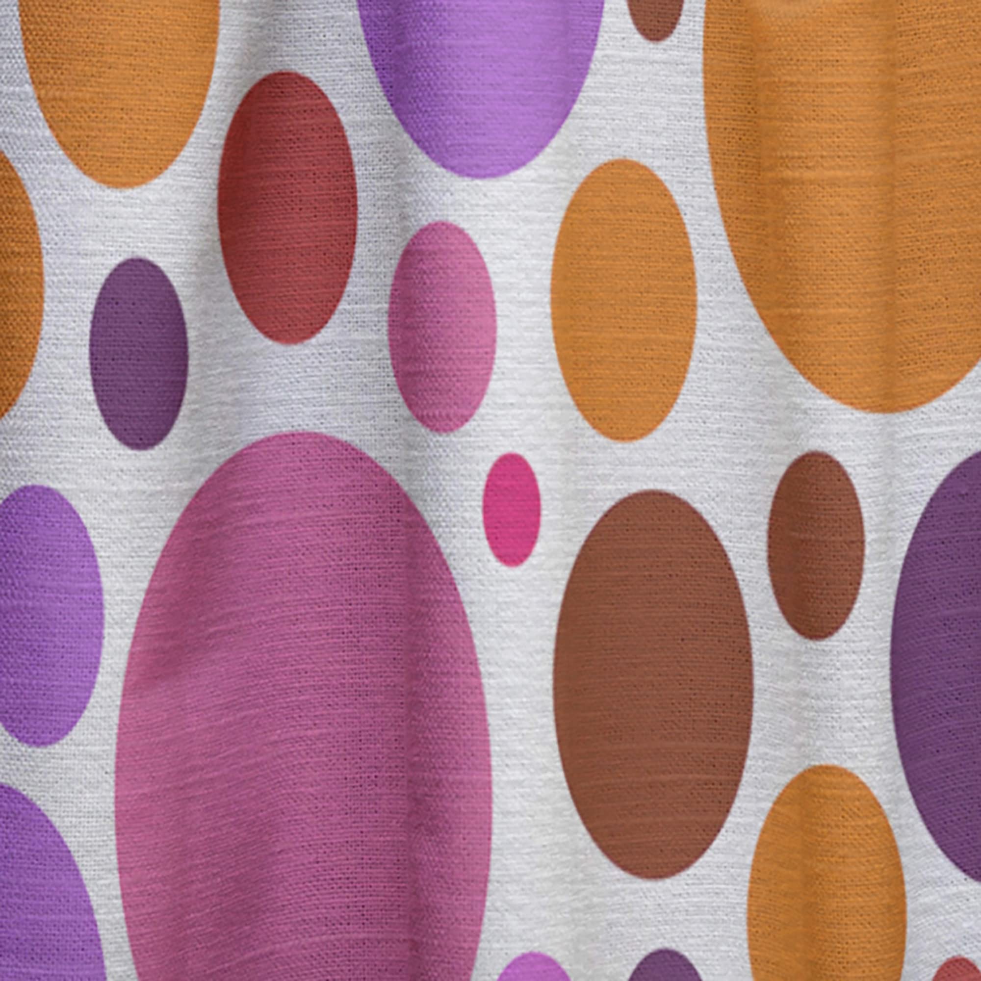 DesignQ Abstract Geometric Circular Retro II Thermal Insulated Curtains - Single Panel 52x84 Inches - Blackout Drapes for Bedroom & Living Room - Perfect for Modern Home Decor & Sun Protection