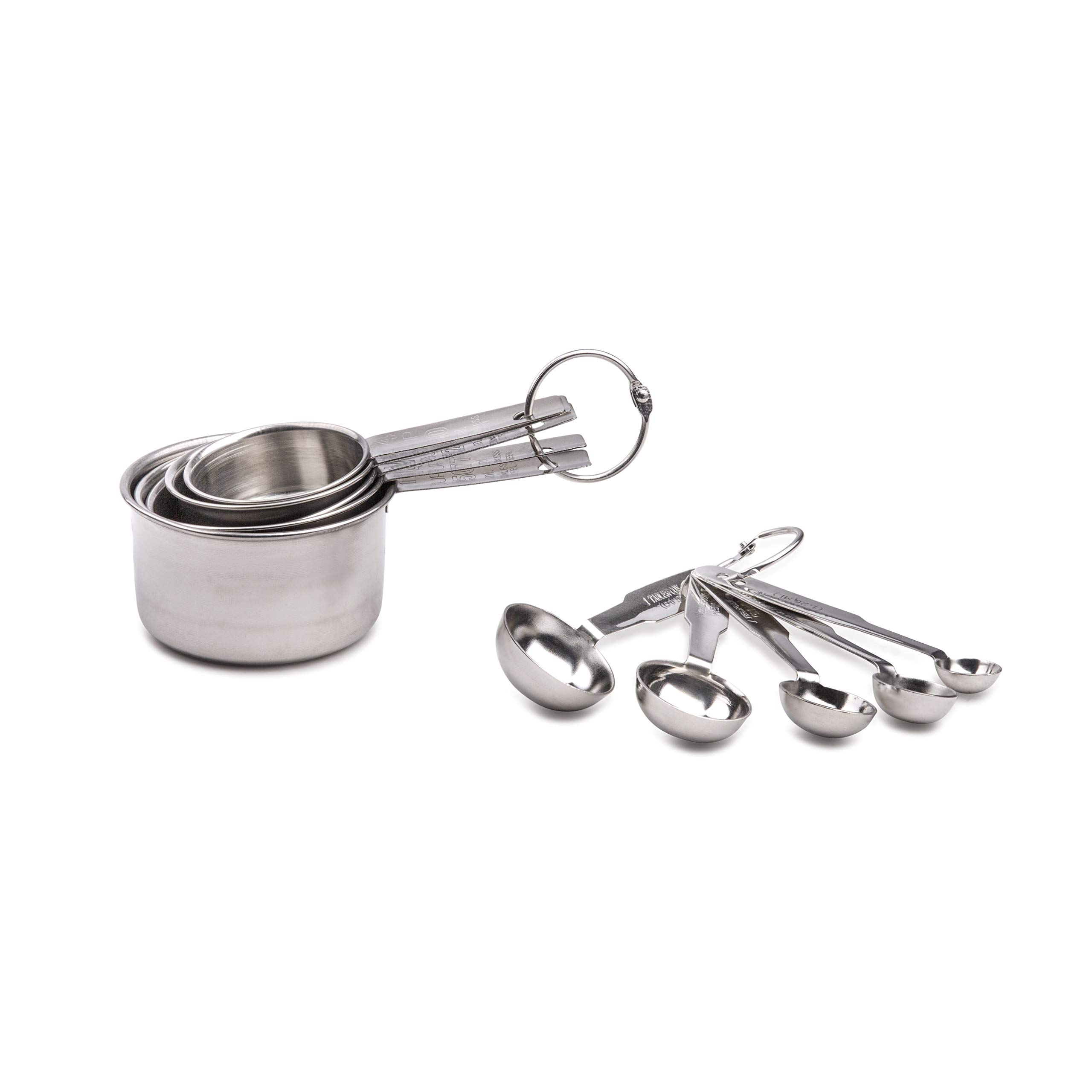 Premium 10-Piece Stainless Steel Measuring Cups and Spoons Set - Stackable MITBAK Kitchen Gadgets for Baking & Cooking | Accurate Liquid & Dry Ingredient Measurement | Perfect for Home Chefs & Professional Bakers