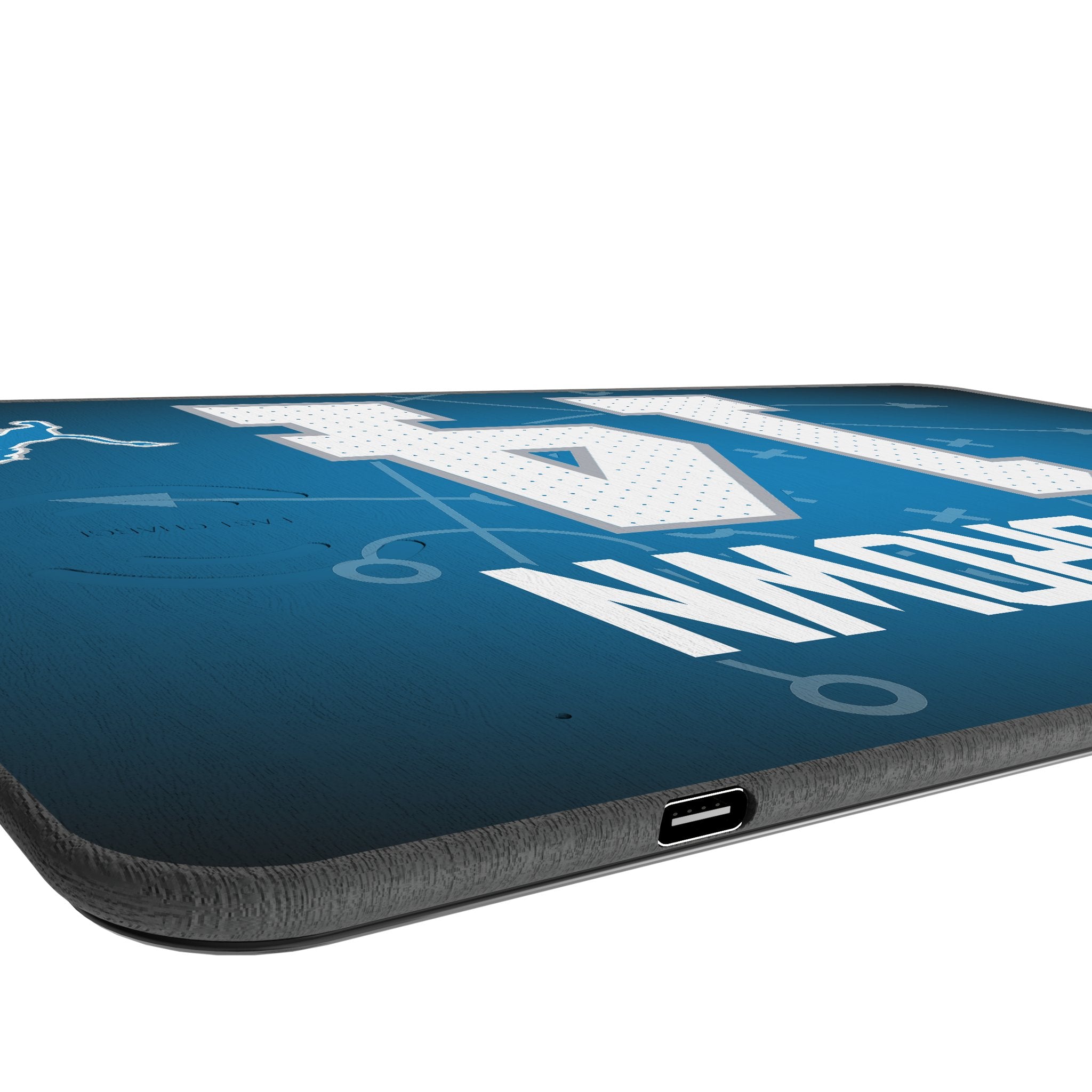 Amon Ra St. Brown Detroit Lions 14 Game Wireless Charging Mouse Pad - 15W Fast Charger for iPhone & Android - Perfect for Gaming, Office & Home Desk Setup