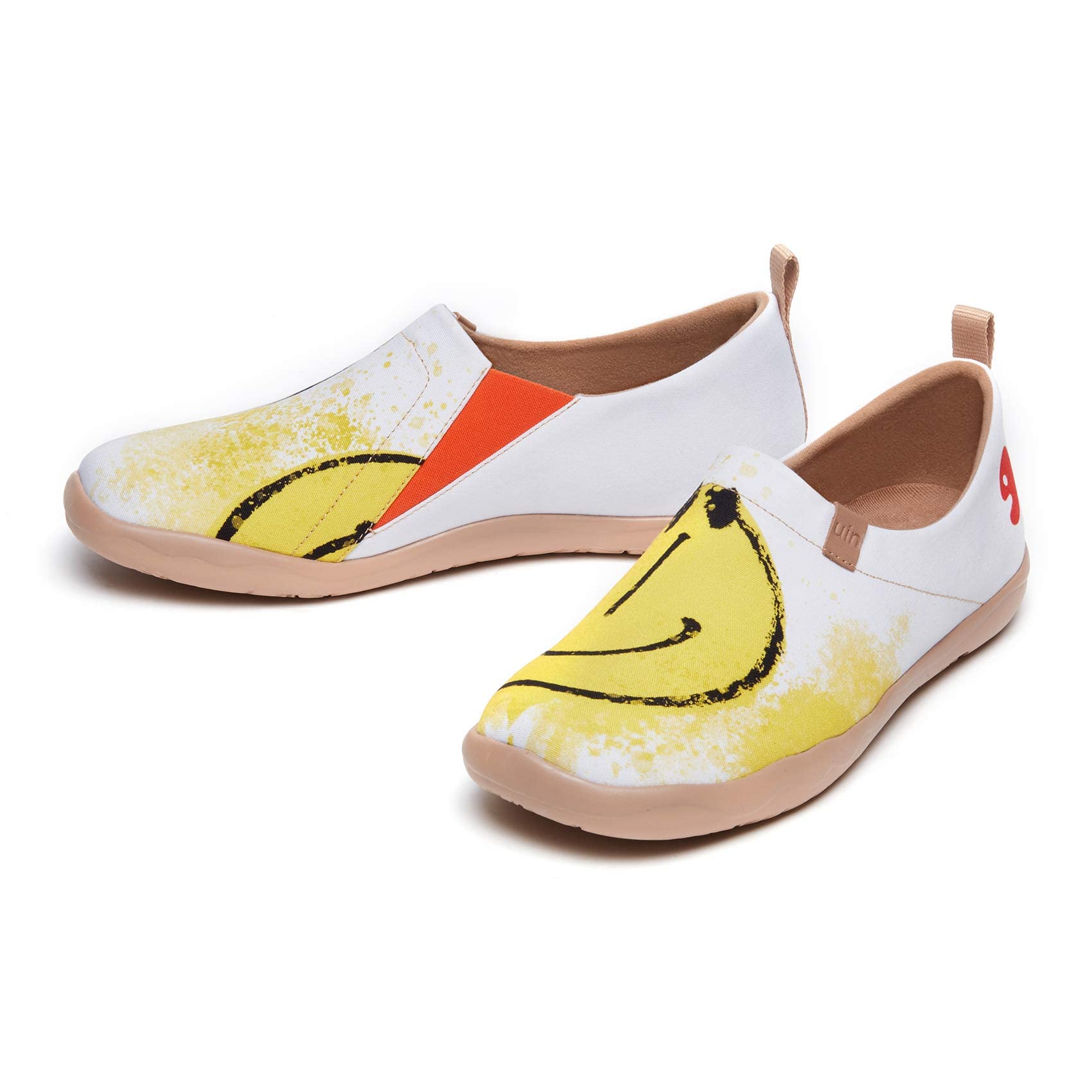 UIN Men's Slip-On Canvas Sneakers - Lightweight Comfortable Walking Shoes for Travel & Casual Wear | Breathable Loafers with Artistic Paint Design | Perfect for Daily Commute, Vacation & Outdoor Activities