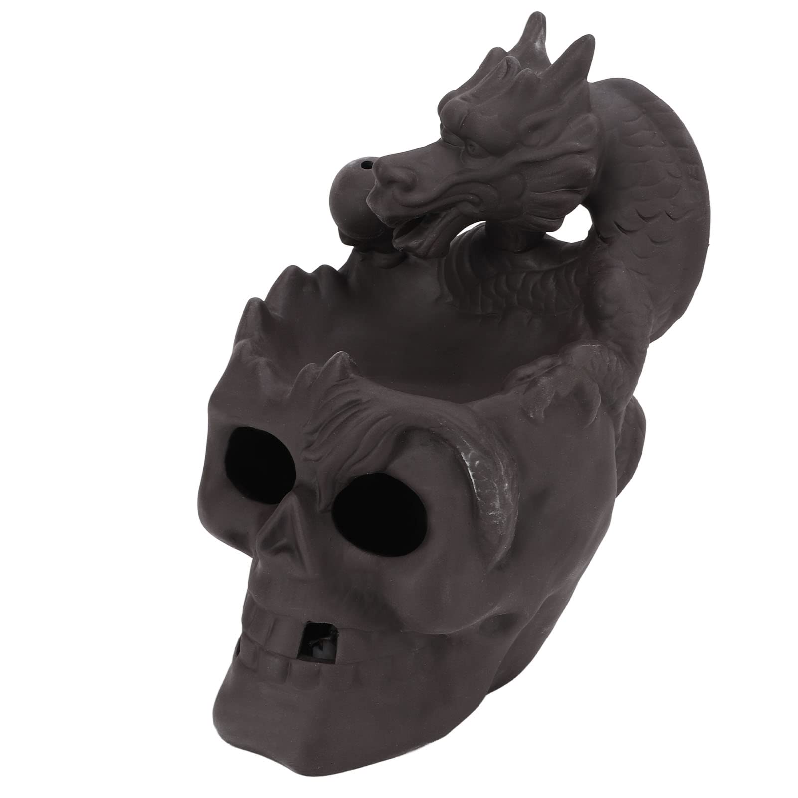 Handcrafted Skull Backflow Incense Burner - Waterfall Incense Holder for Meditation, Yoga & Home Decor - Unique Aromatherapy Gift for Halloween, Boho & Gothic Style