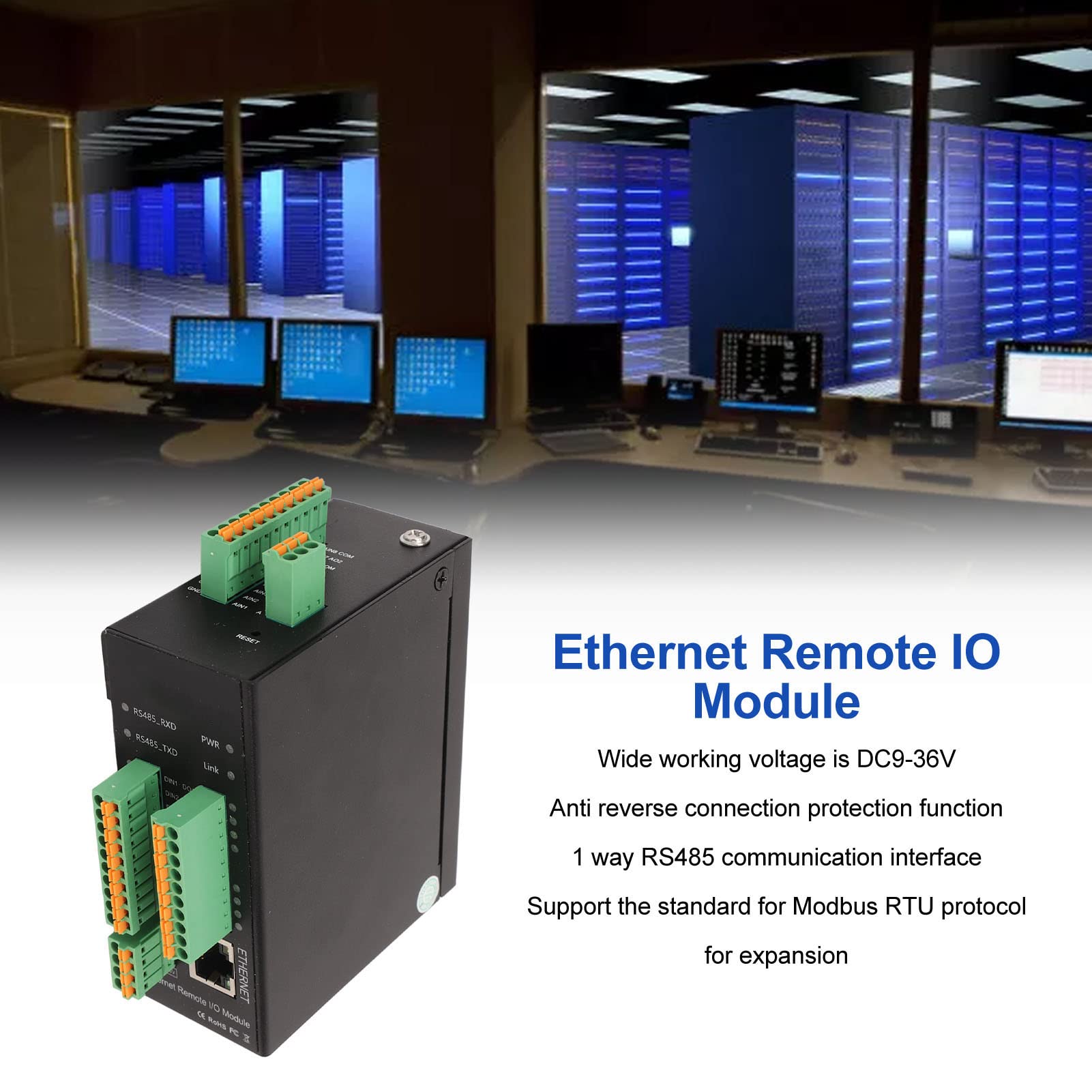 M160T Ethernet TCP Module - 8-Channel Modbus to TCP Remote I/O Module with AC100-240V & IP30 Protection | Industrial Automation & Smart Home Data Acquisition Solution