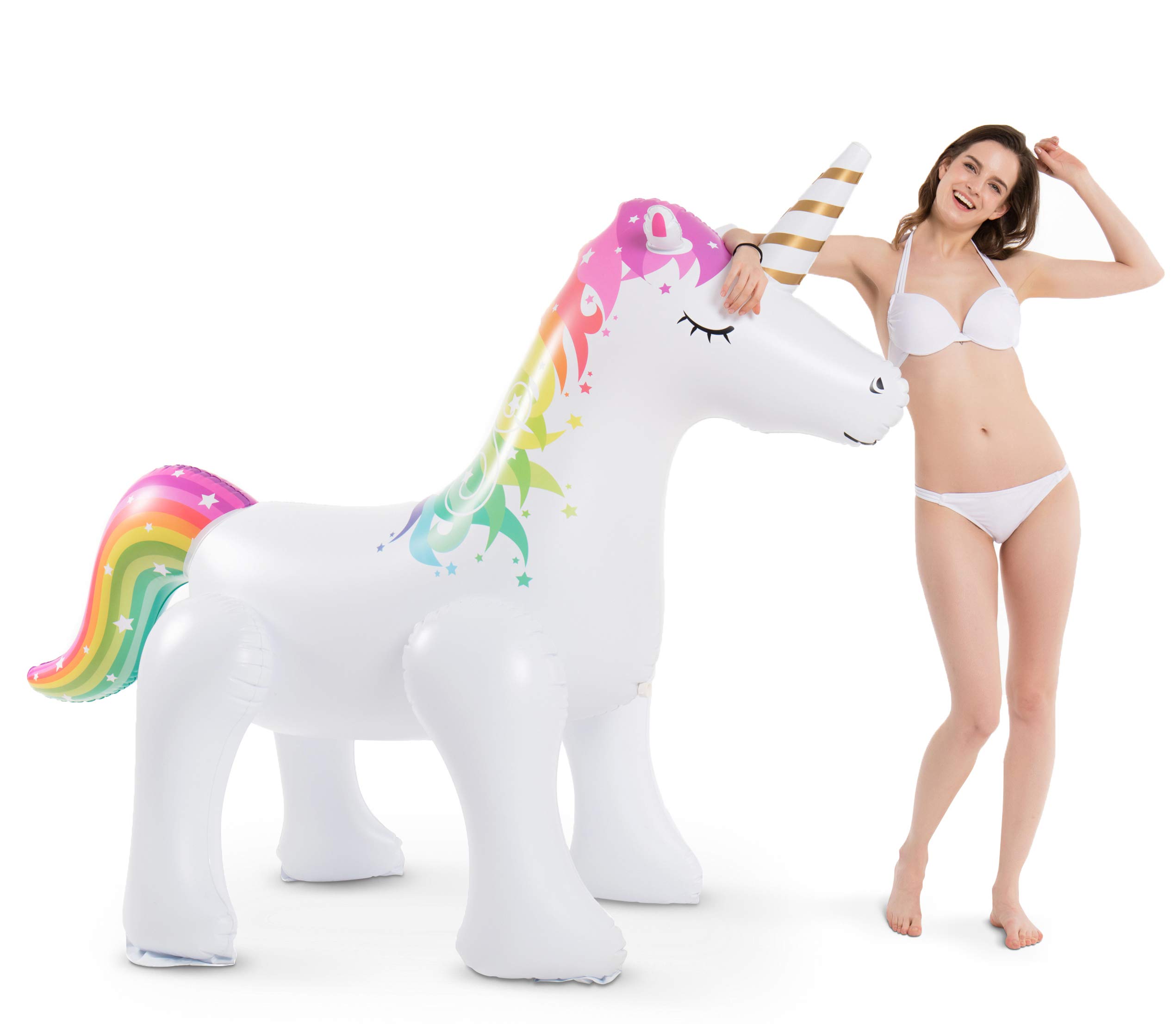 Jasonwell Giant Inflatable Unicorn Sprinkler - Outdoor Water Play Toy for Kids, Large Backyard Sprinkler for Summer Fun | Perfect for Pool Parties, Garden Play & Summer Cooling