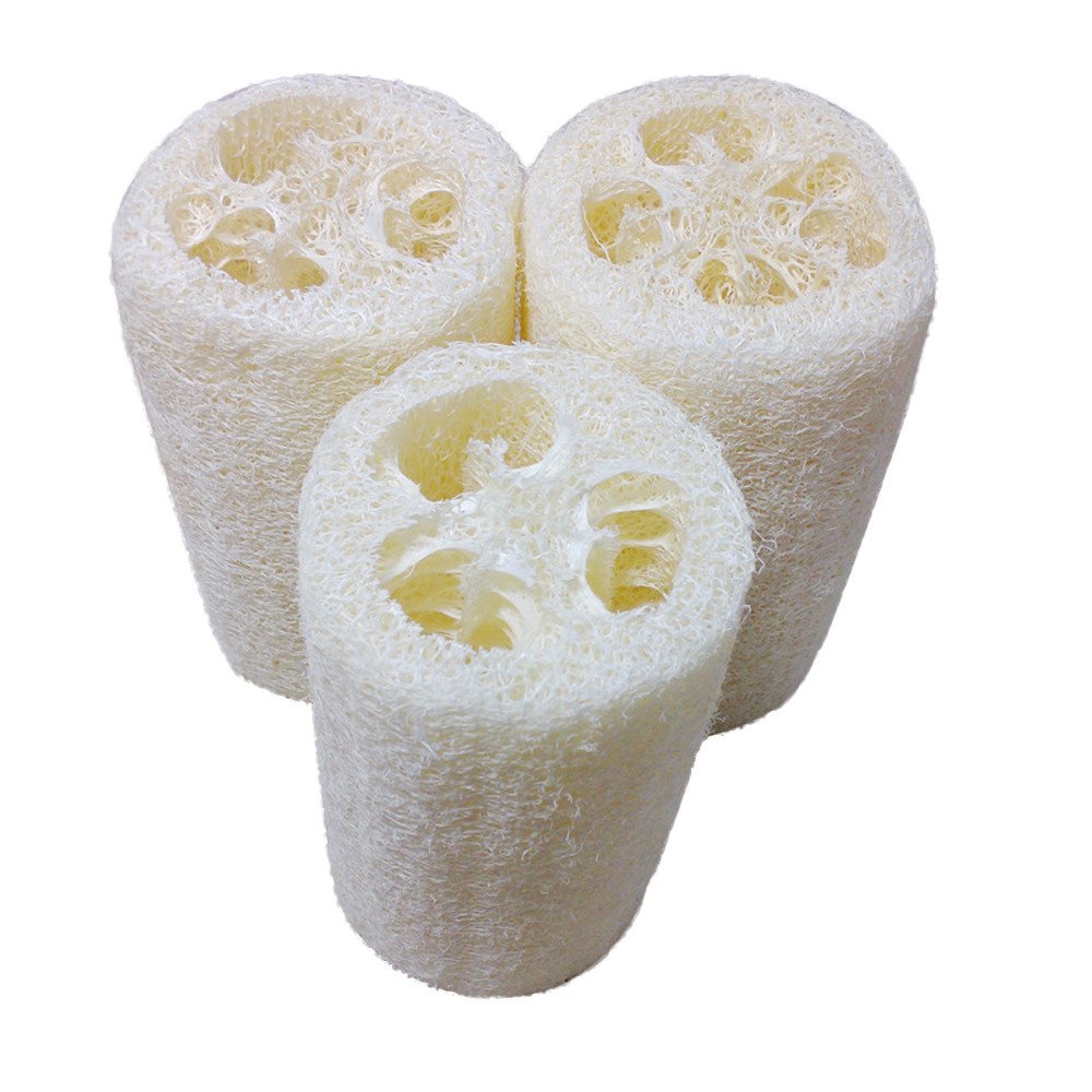 Natural Loofah Bath Sponge & Body Scrubber - Exfoliating Shower Loofah Ball for Smooth Skin | Eco-Friendly Bath Accessories for Spa, Home & Travel Use (White)