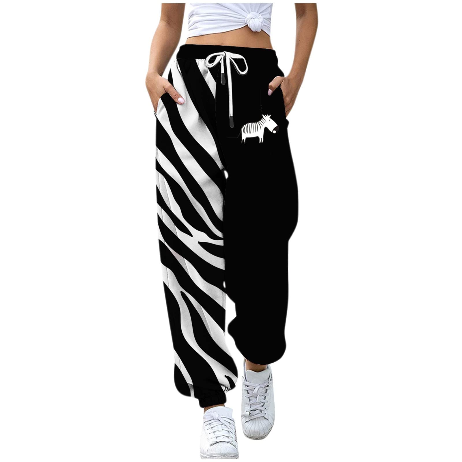 Chakimi Women's Lightweight Yoga Joggers with Pockets - High Waisted Loose Fit Workout Pants for Running, Gym & Lounge Wear