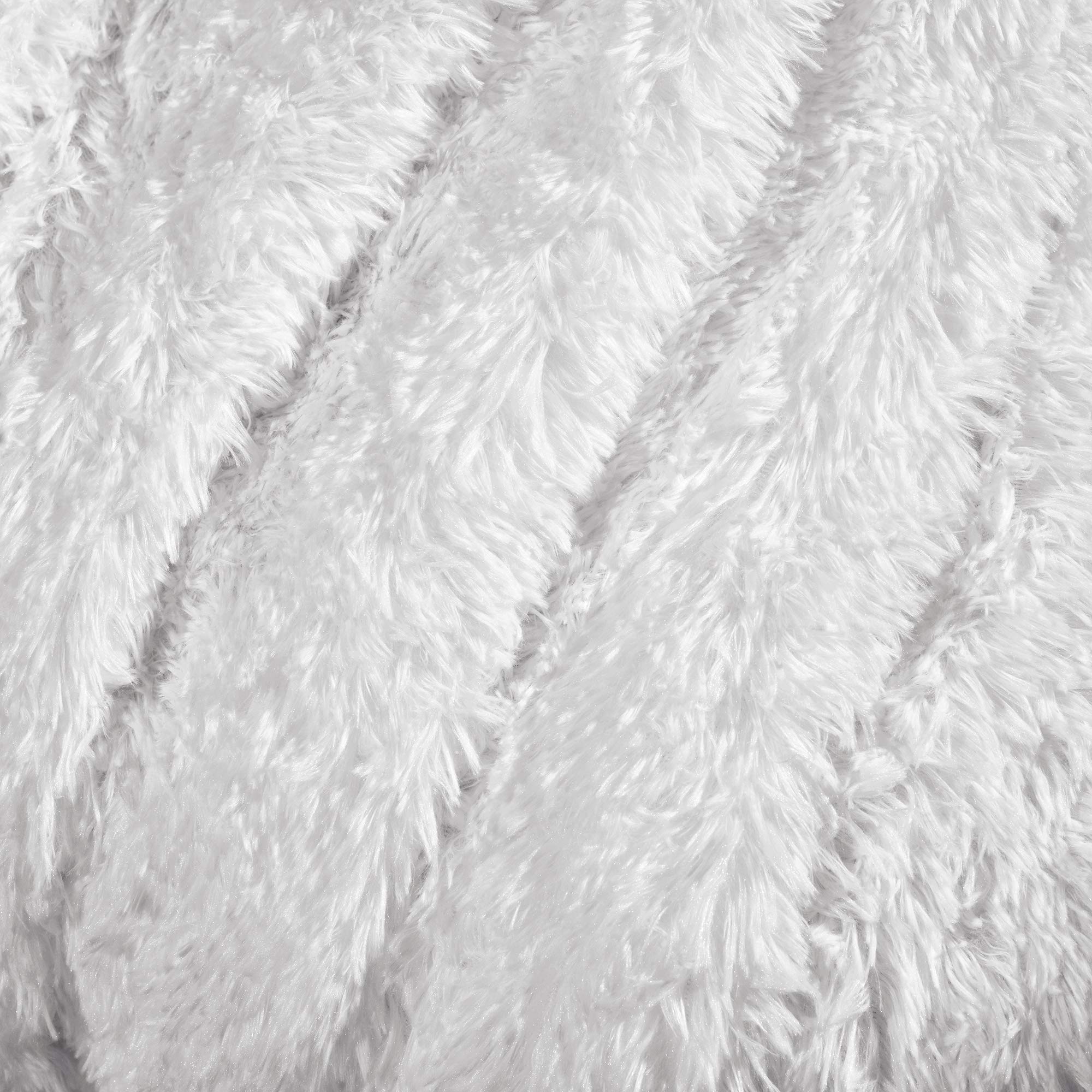 Lush Decor Emma Soft Fluffy Faux Fur Throw Blanket 50x60 Inches - Cozy White Fuzzy Blanket for Couch, Bed & Office - Perfect for Winter Nights, Movie Time & Home Decor