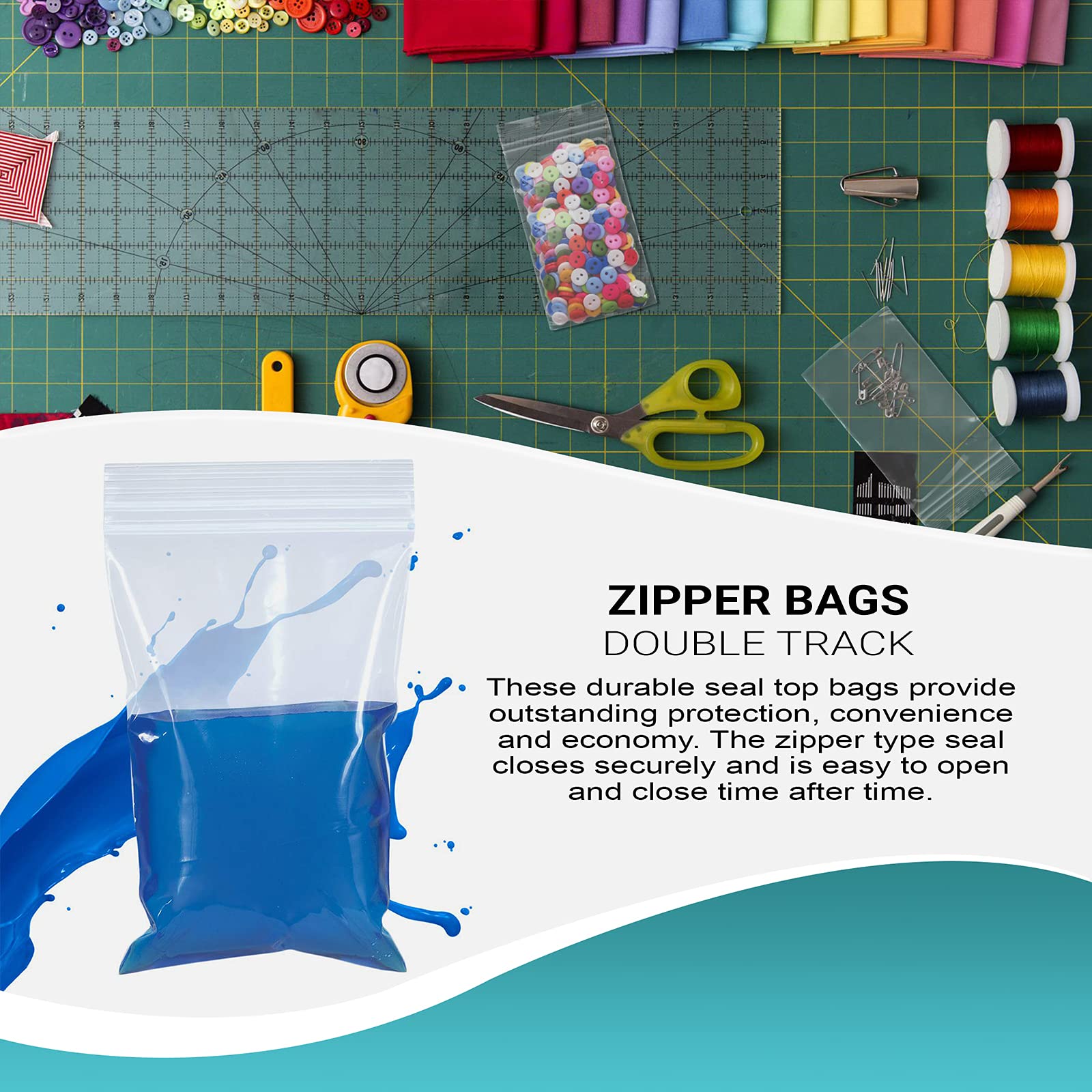 APQ 1000 Pack 6x8 Inch Ultra Thick 4 Mil Double Track Zipper Storage Bags - Heavy Duty Polyethylene Resealable Bags for Food Storage, Industrial Packing, Medical Supplies & Organization (Great for Freezer, Travel & Home Organization)