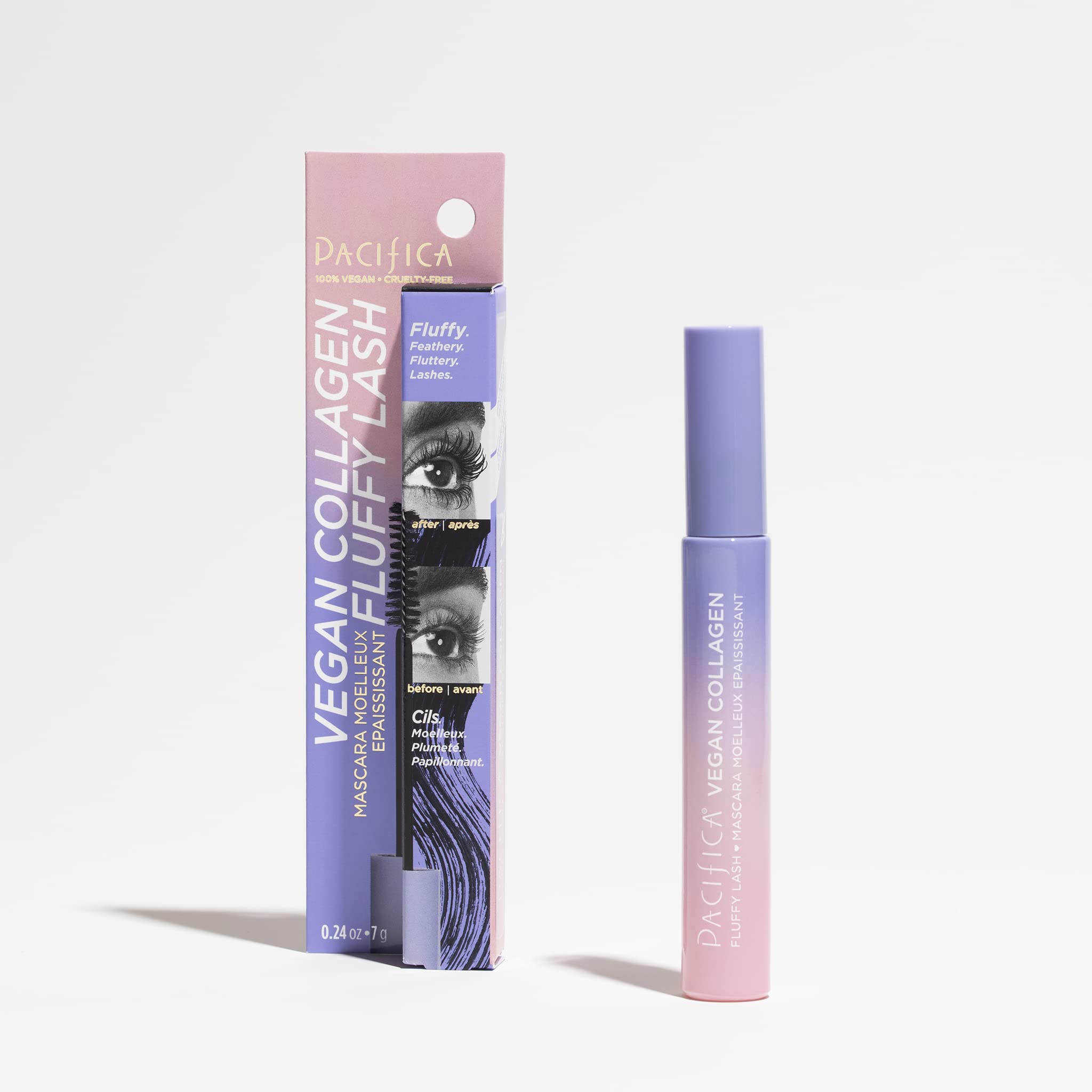 Pacifica Vegan Collagen Volumizing Mascara - Black Cruelty-Free Lash Enhancer (0.24 oz) for Everyday Glam & Special Occasions