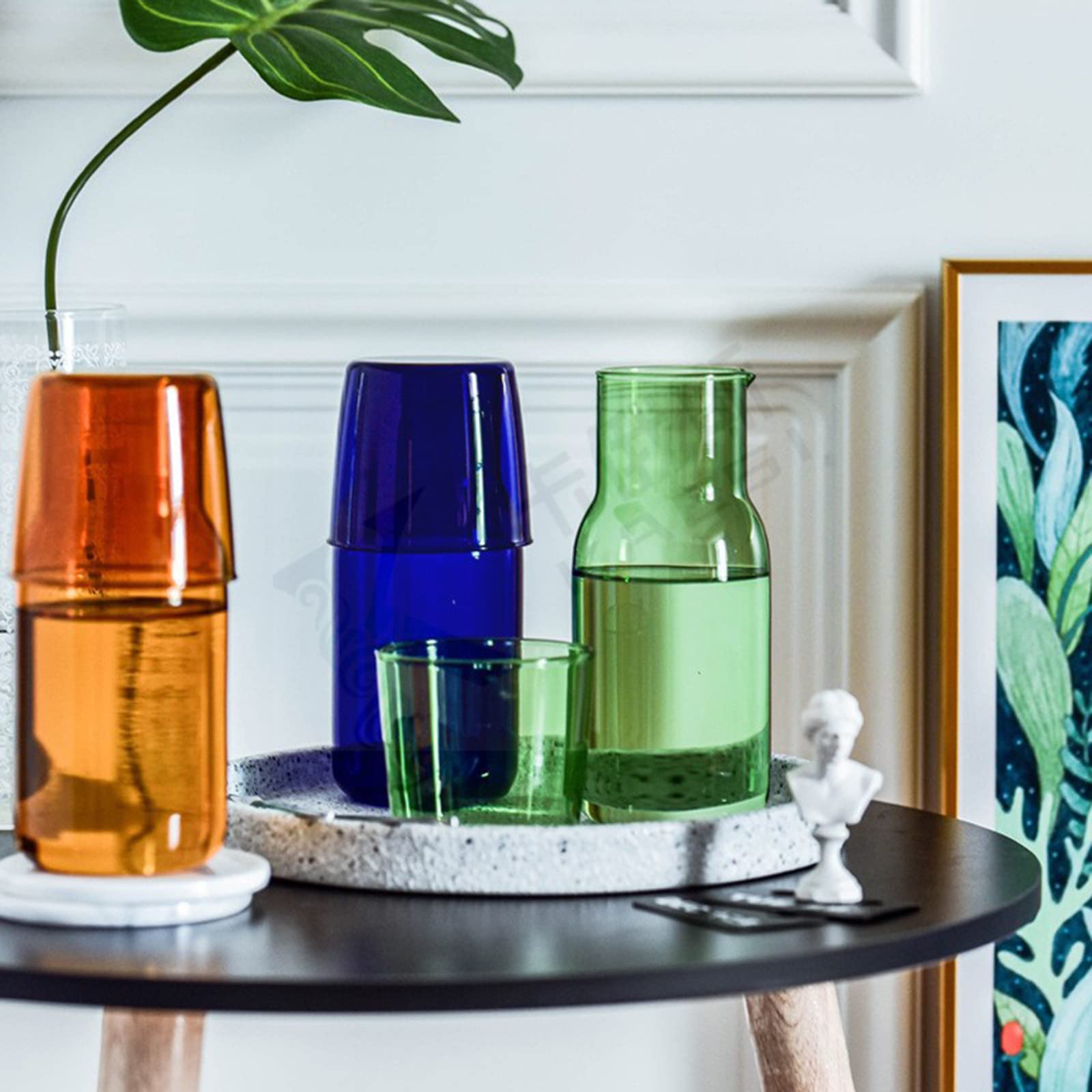 Bedside Water Carafe Set with Tumbler Glass - Nightstand Pitcher and Drinking Cup for Bedroom, Bathroom | Perfect for Hydration at Night, Morning Routine & Guest Hospitality