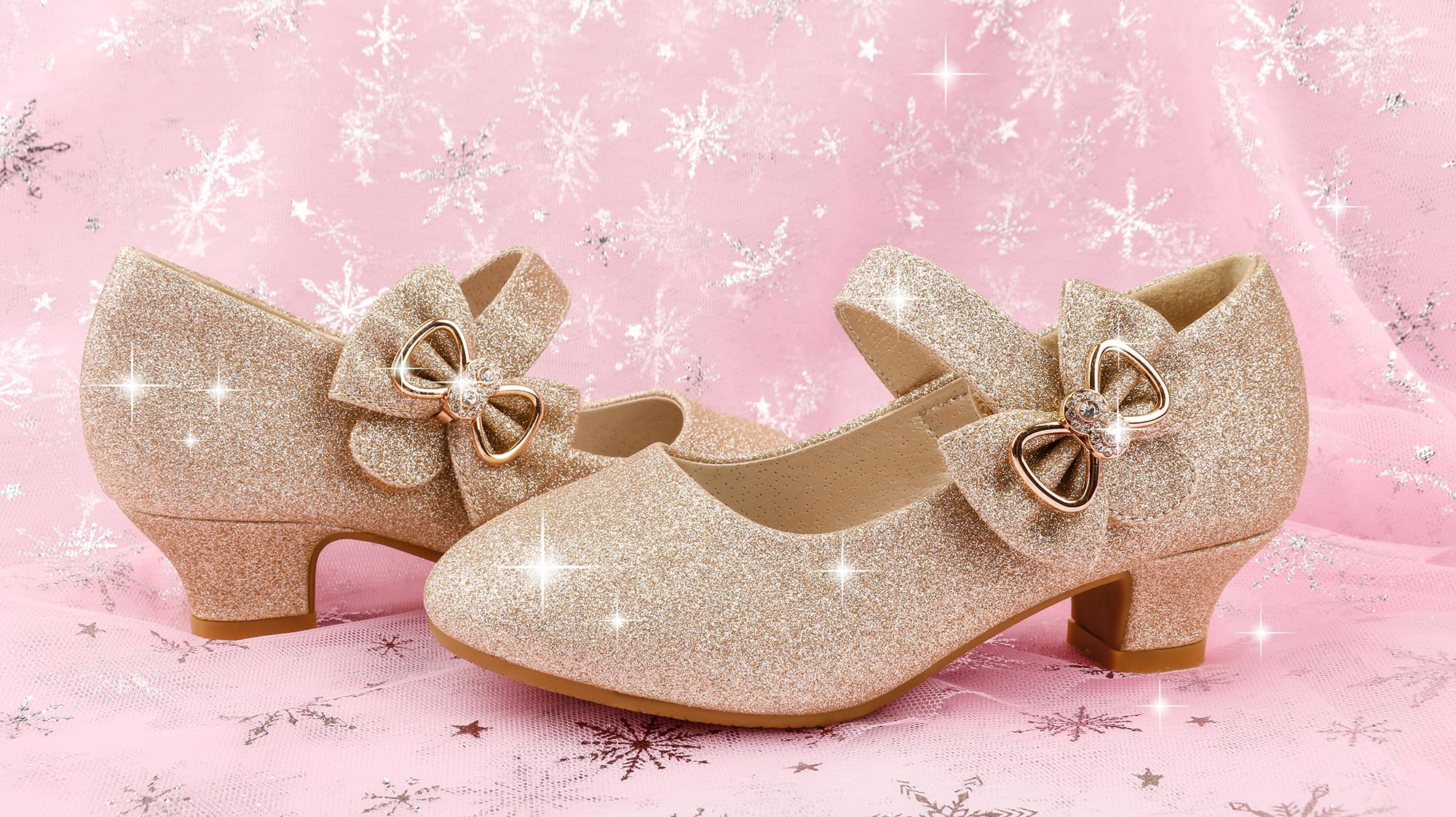 Eithy Girls Dress Shoes - Low Heel Bow Princess Flats Sandals for Toddler, Little Kid & Big Kid | Perfect for Summer Weddings, Parties & School Events