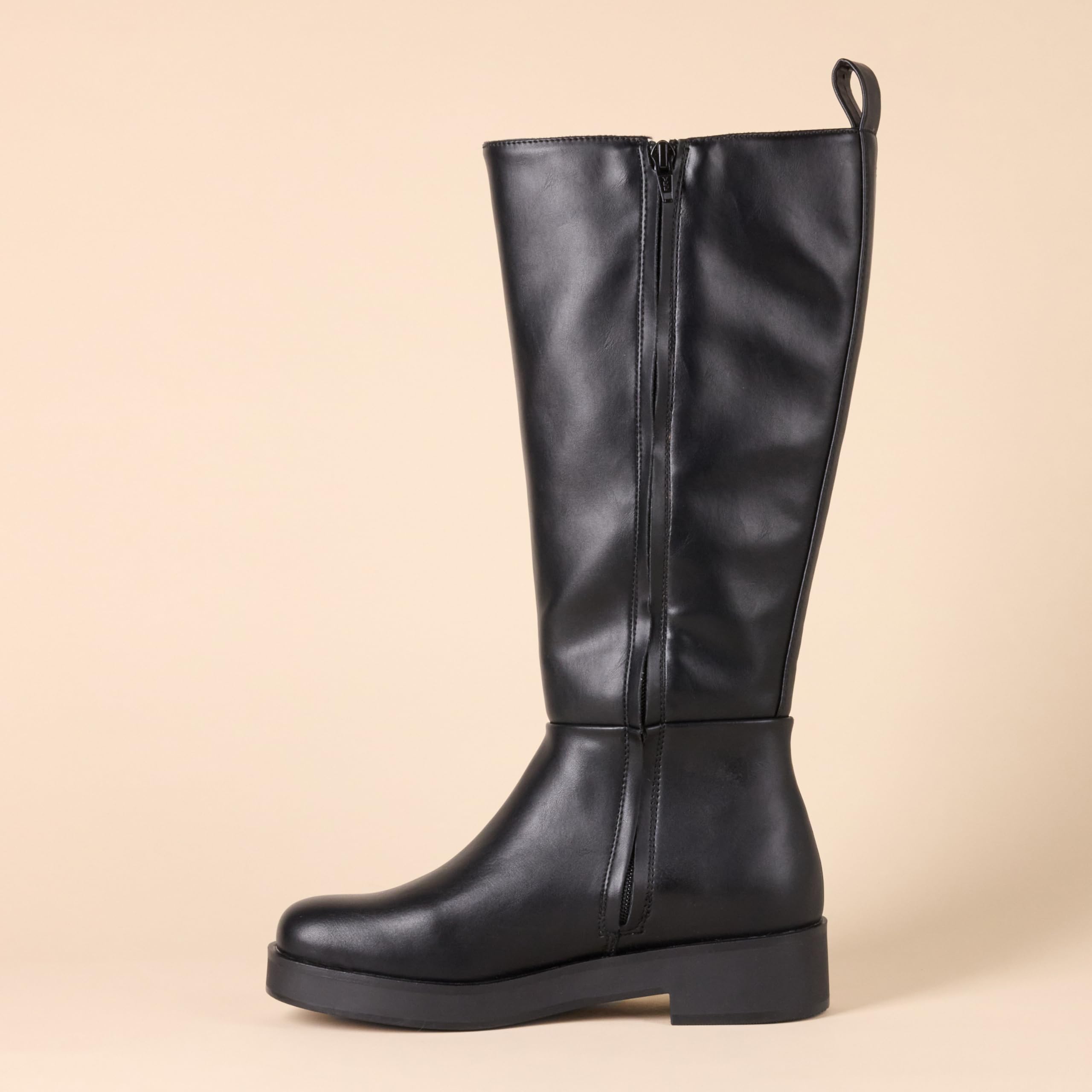 Amazon Essentials Women's Tall Gusset Boots - Comfortable Knee-High Winter Boots with Side Zipper & Cushioned Insole | Perfect for Snow, Rain & Cold Weather Outfits