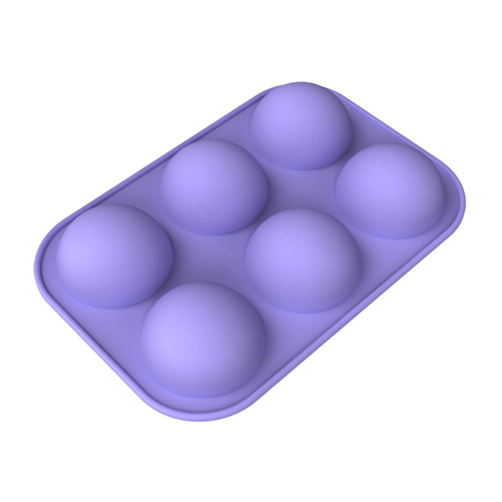 6-Cavity Silicone Sphere Mold for Baking - Hot Chocolate Bombs, Candy, Cake, Dessert, Pudding, Jelly, Cupcakes, Cookies, Handmade Soap | BPA-Free Non-Stick Round Baking Pan | Perfect for Holiday Treats, Party Desserts & DIY Crafts (1PC)