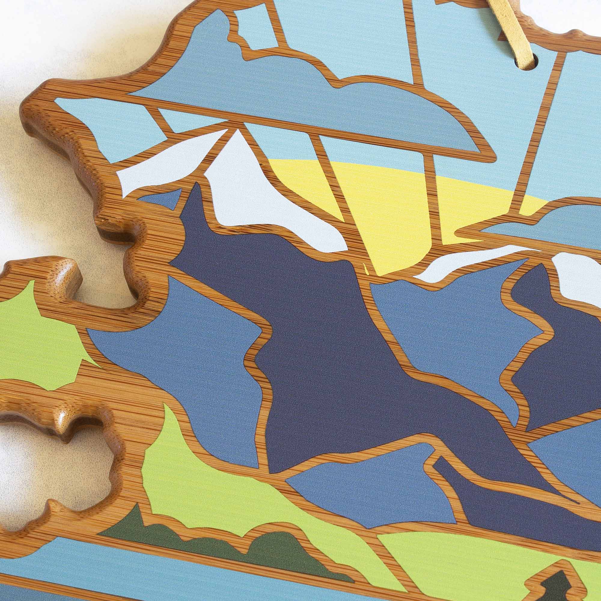 Handcrafted Alaska Themed Wooden Cutting Board with Summer Stokes Artwork – Perfect for Kitchen Prep, Charcuterie Boards & Home Decor Gifts