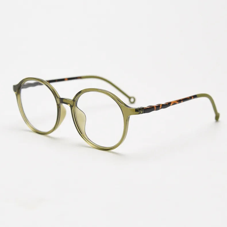 CCspace Unisex Full Rim Round TR90 Titanium Eyeglasses Frame 56834 - Lightweight & Durable for Work, Reading & Fashion