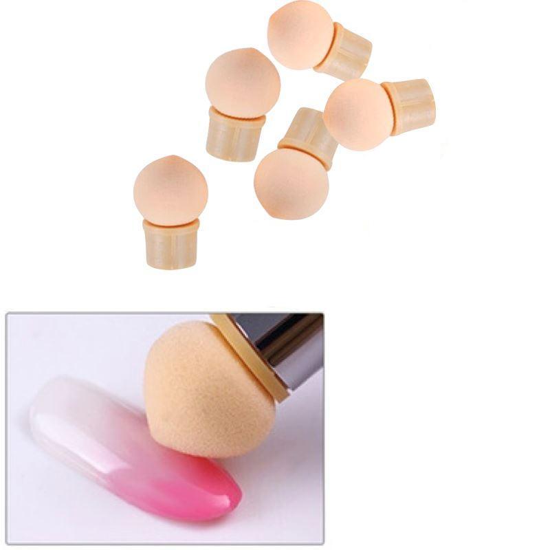 5Pcs Nail Art Sponge Head Replacement for Ombre & Gradient Nails - Perfect for DIY Manicures & Salon Use