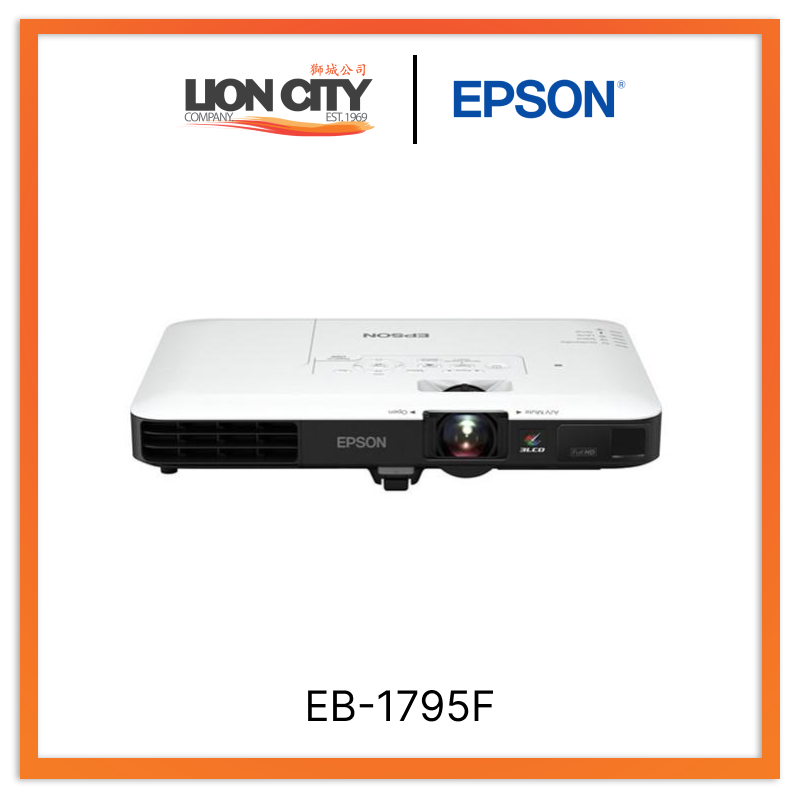 Epson EB1795F Wireless Full HD 3LCD Projector - 1080p Home Theater & Business Presentations | Portable for Movies, Gaming & Office Use