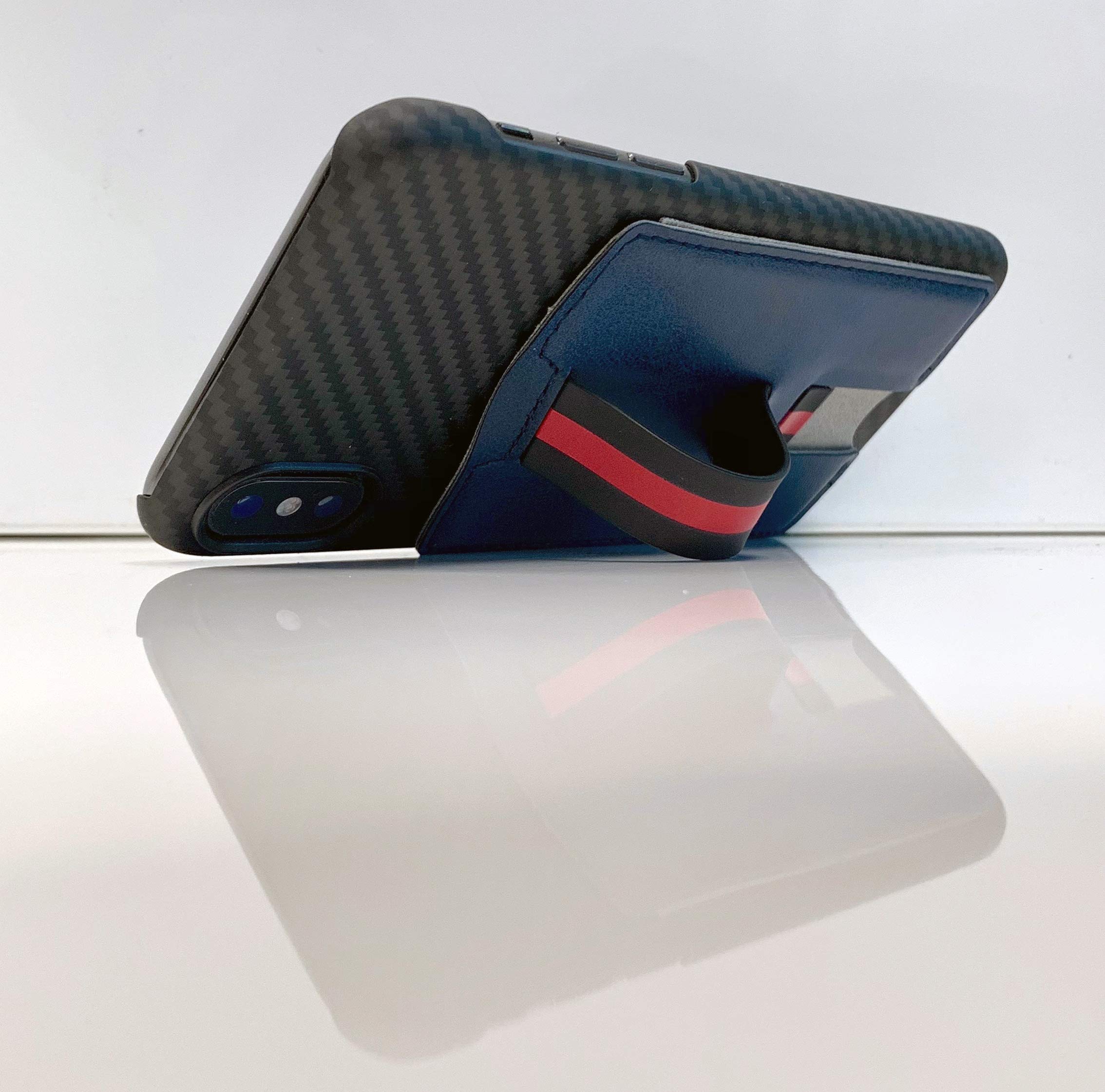 RapidX CARI Universal 3 in 1 Phone Wallet with Card Holder, Kickstand & Wrist Strap - Blue | Slim RFID Blocking Case for iPhone Samsung | Perfect for Travel Shopping & Daily Use
