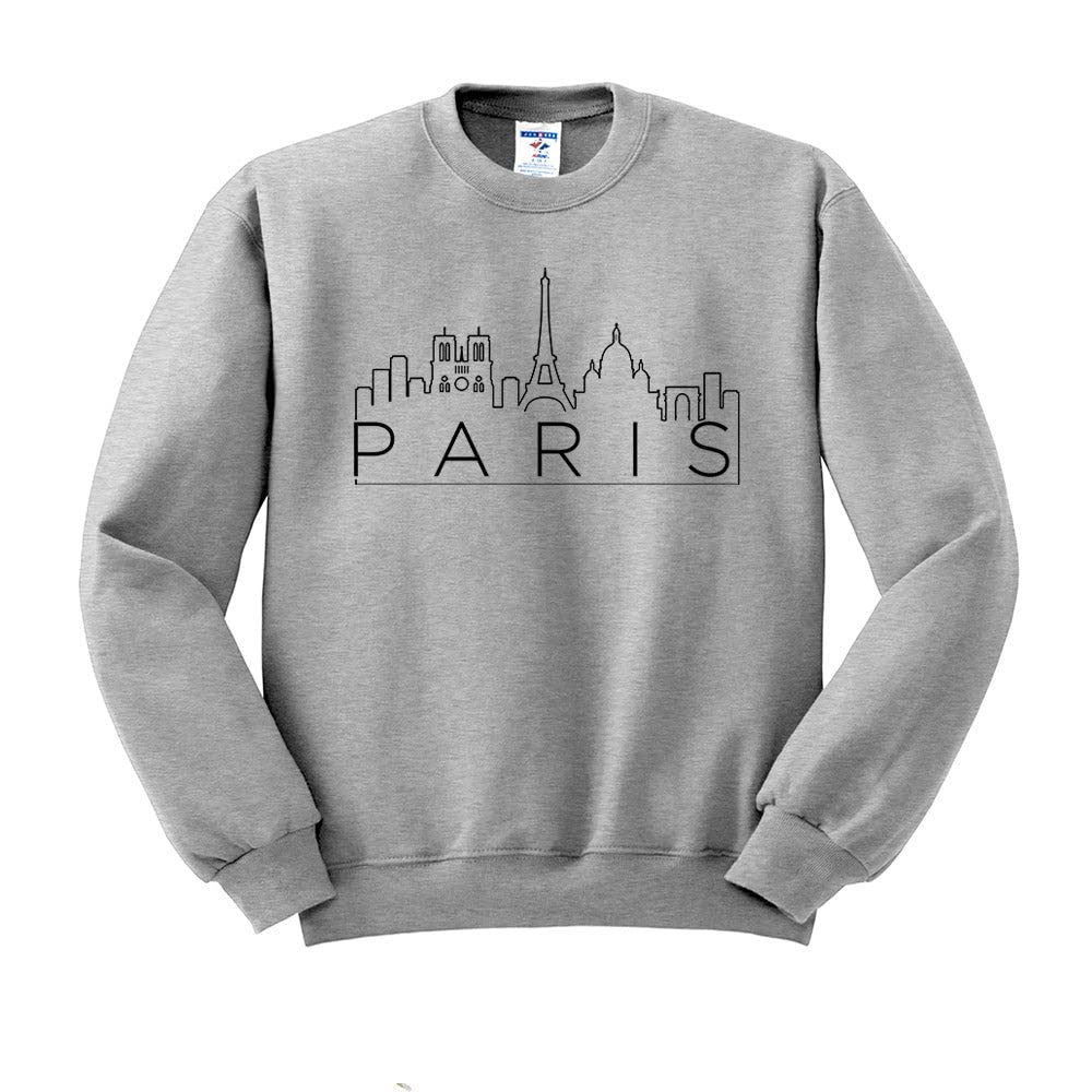 Skyline Paris France Travel Sweatshirt - Unisex Pullover Hoodie for Men & Women - Perfect for Vacation, Sightseeing & Casual Wear