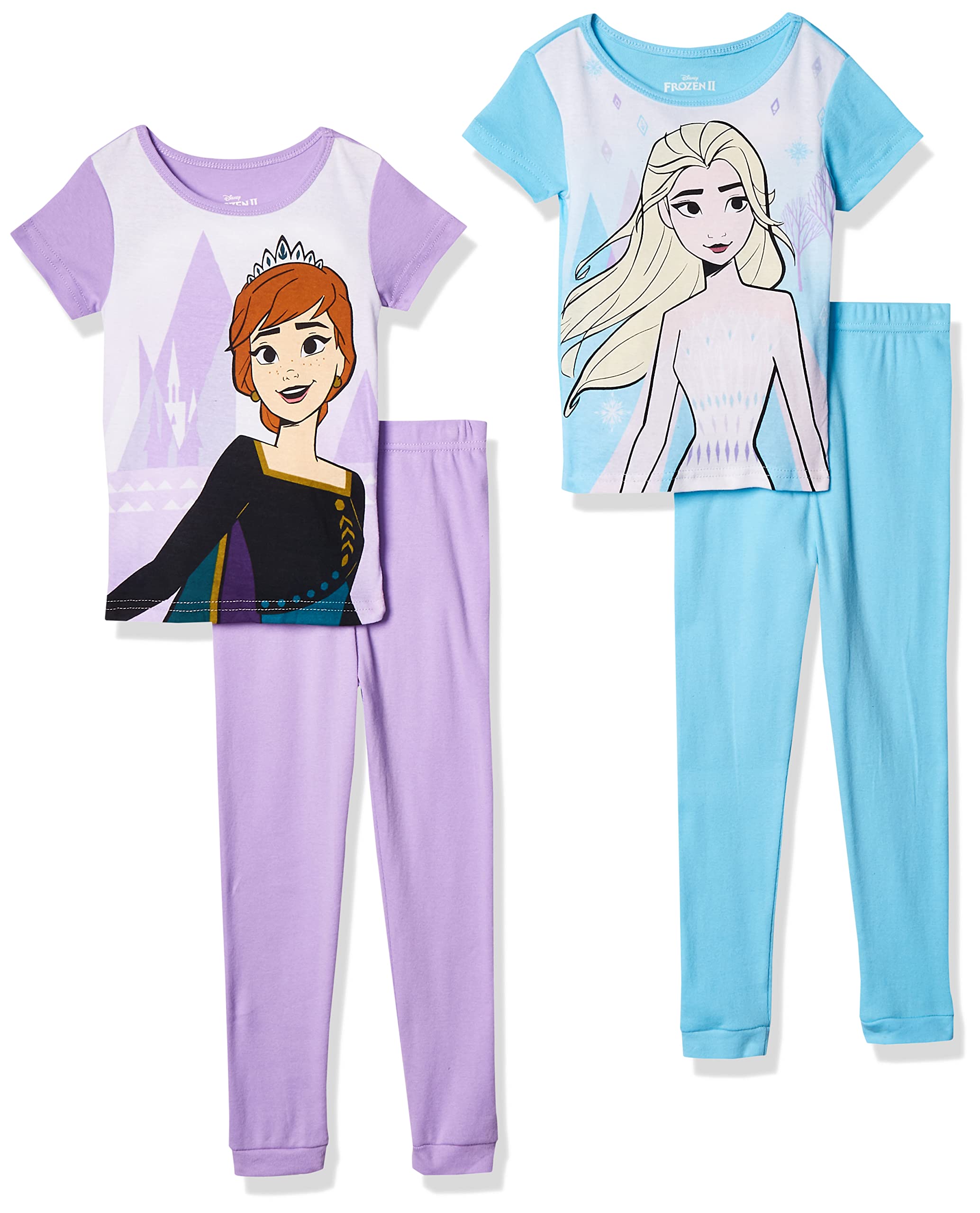 Disney Frozen Girls' Cotton Snug Fit Pajama Set - Soft & Comfortable Sleepwear for Kids, Perfect for Bedtime, Sleepovers & Cozy Nights