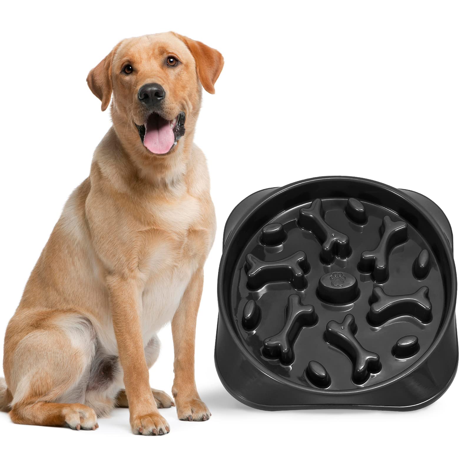 Large Slow Feeder Dog Bowl - Maze Interactive Anti-Gulping Pet Food Dish for Medium & Big Dogs | Healthy Eating Solution to Prevent Bloat | Perfect for Fast Eaters & Mealtime Enrichment