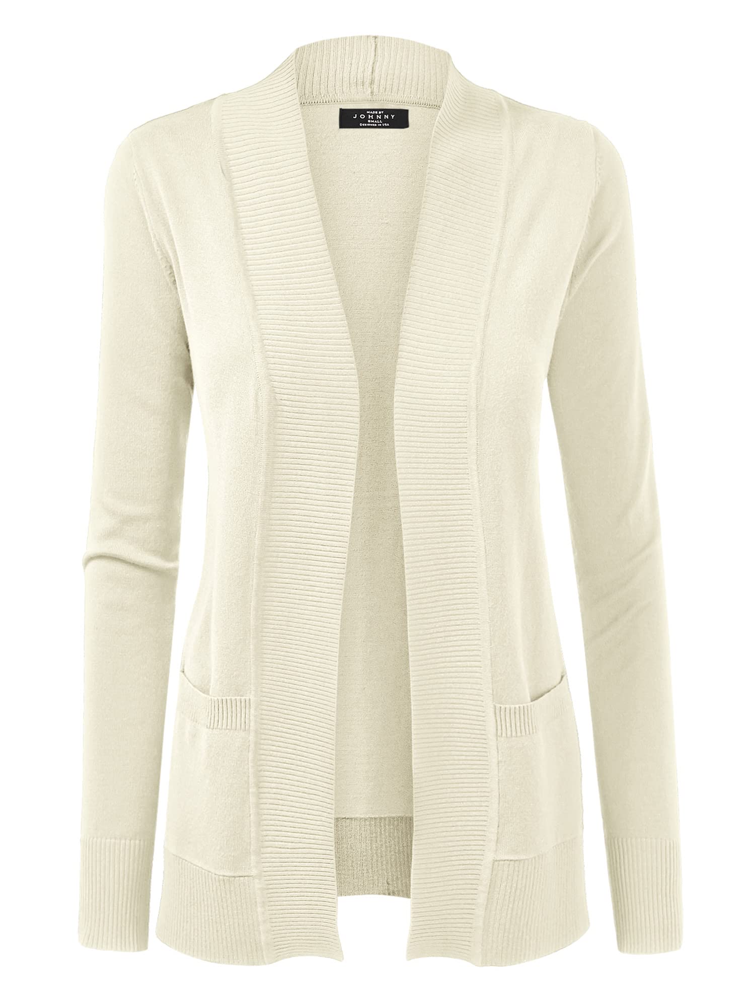 Johnny Women's Open Front Long Sleeve Knit Cardigan Sweater with Pockets | Cozy Casual Wear for Fall & Winter | Perfect for Office, Lounging and Date Nights