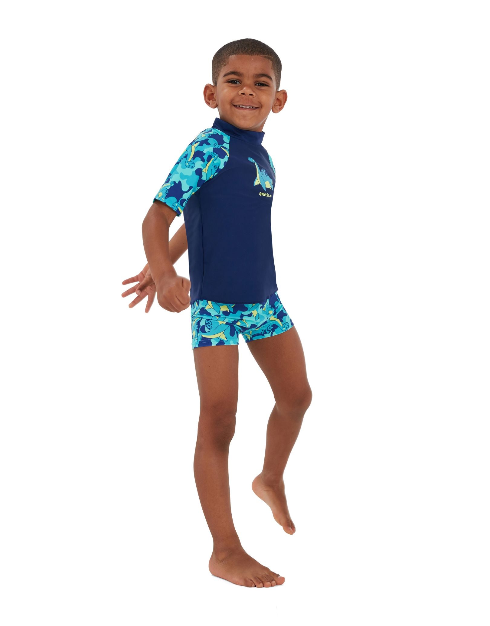 Boys' Printed Sun Protection Outfit Set - UPF 50+ Blue | Beach, Pool & Outdoor Play Clothes for Toddlers
