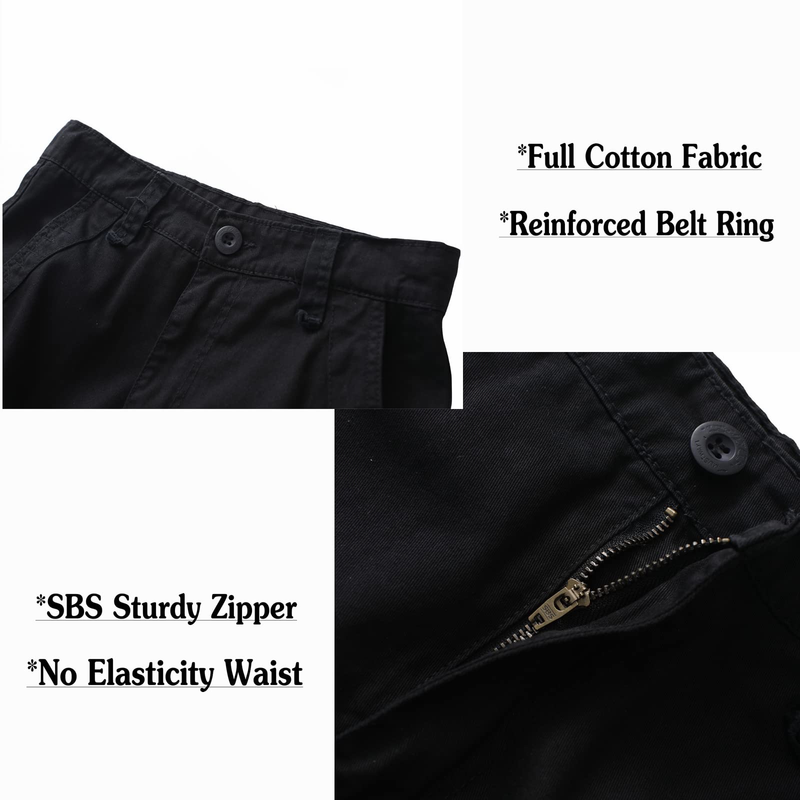 Men's Cotton Casual Relaxed Fit Straight Leg Cargo Pants with 10 Pockets - Durable Work Pants for Outdoor Activities, Hiking & Everyday Wear