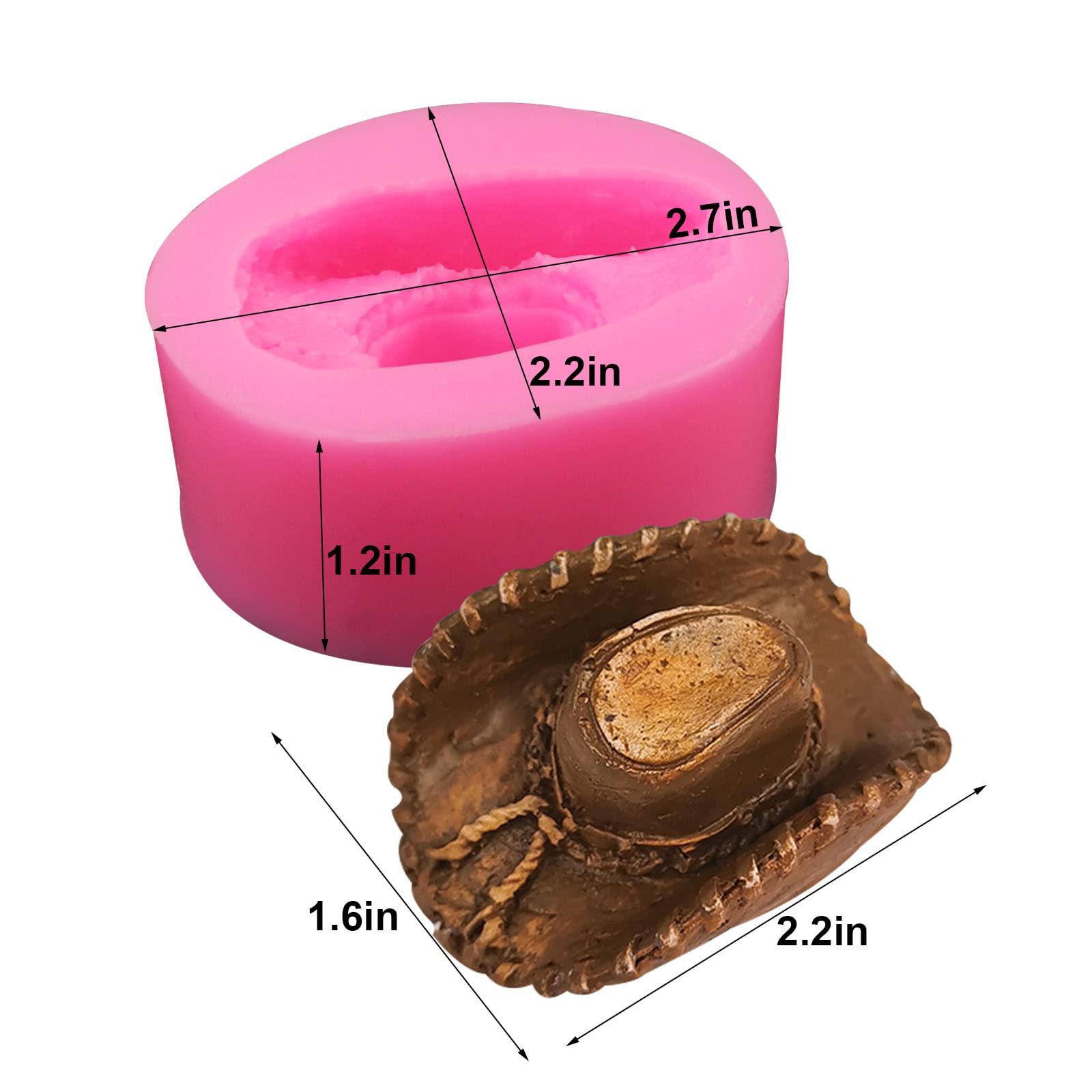 2-Piece Cowboy Hat Silicone Mold Set - Western Theme Fondant & Chocolate Candy Molds for Baking, Cake Decorating, and Sugarcraft - Perfect for Birthday Parties, Western Events, and DIY Dessert Making