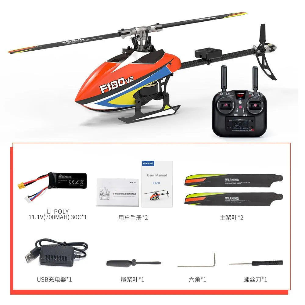 Yuxiang F180 V2 GPS Stabilized Flybarless Direct Drive FPV RC Helicopter with One Key Return - Professional Drone for Aerial Photography, Racing & Outdoor Adventure