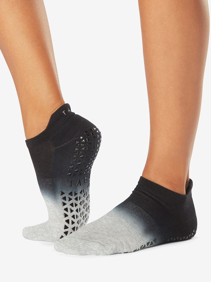 Tavi Noir Savvy Grip Socks - Non-Slip Ebony Ombre Yoga & Pilates Socks for Women - Perfect for Home Workouts, Barre, and Dance Classes