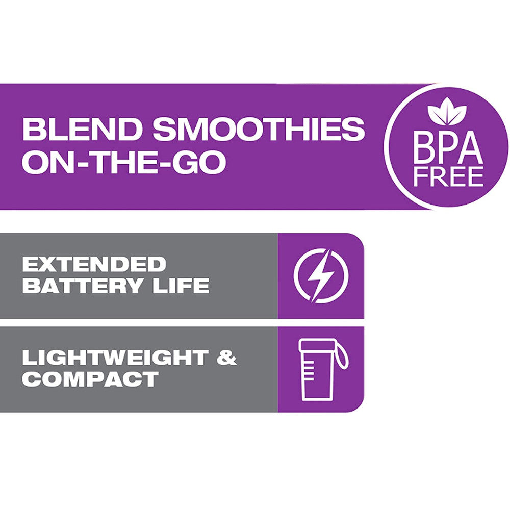 SALTON BL2045RD Portable Personal Blender - 350W High-Speed Blending, Travel-Friendly Design, BPA-Free - Perfect for Smoothies, Protein Shakes & Meal Prep at Home, Office or Gym