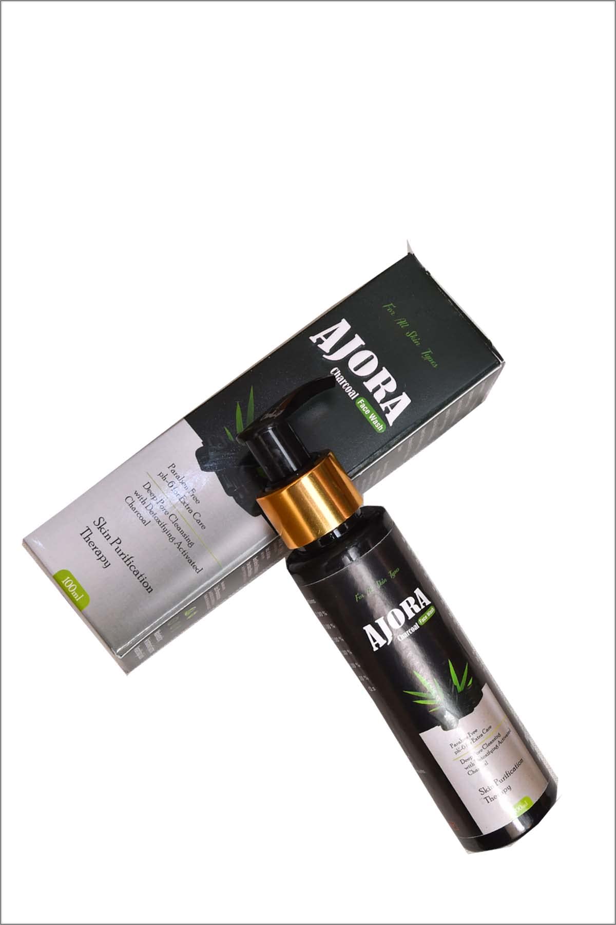 Best AJORA Charcoal Face Wash for Oily Skin - Oil Control & Skin Defense with Herbal Ingredients (Tulsi, Neem, Papaya) - Deep Cleansing & Acne Treatment for Daily Skincare Routine