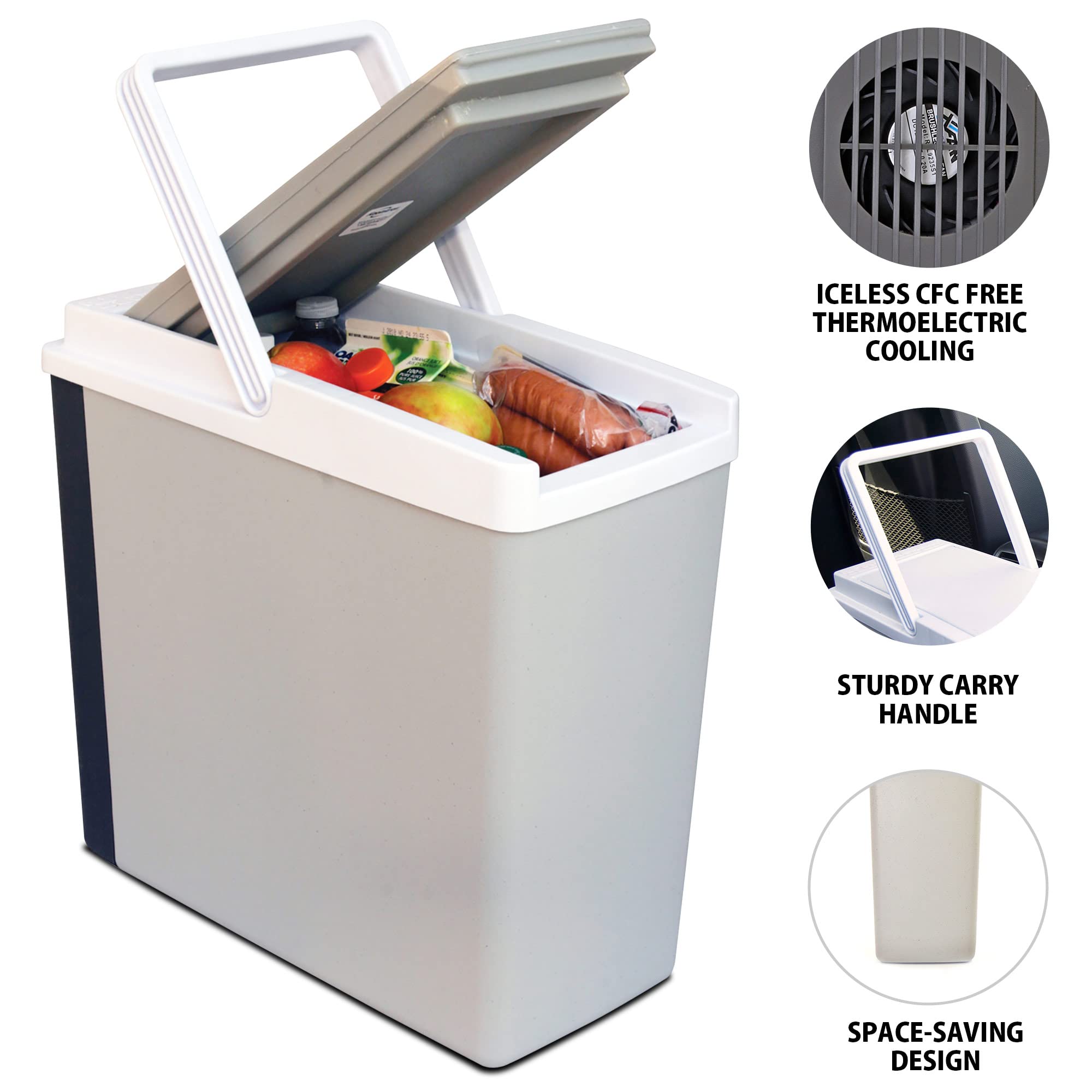 Koolatron 12V Electric Cooler and Warmer - 17L (18 qt) Portable Thermoelectric Fridge for Car, Camping, Travel, Road Trips, Picnics - Compact Lightweight Soft-Sided Cooler Box - Perfect for Outdoor Adventures, Beach Days, and Tailgating Parties