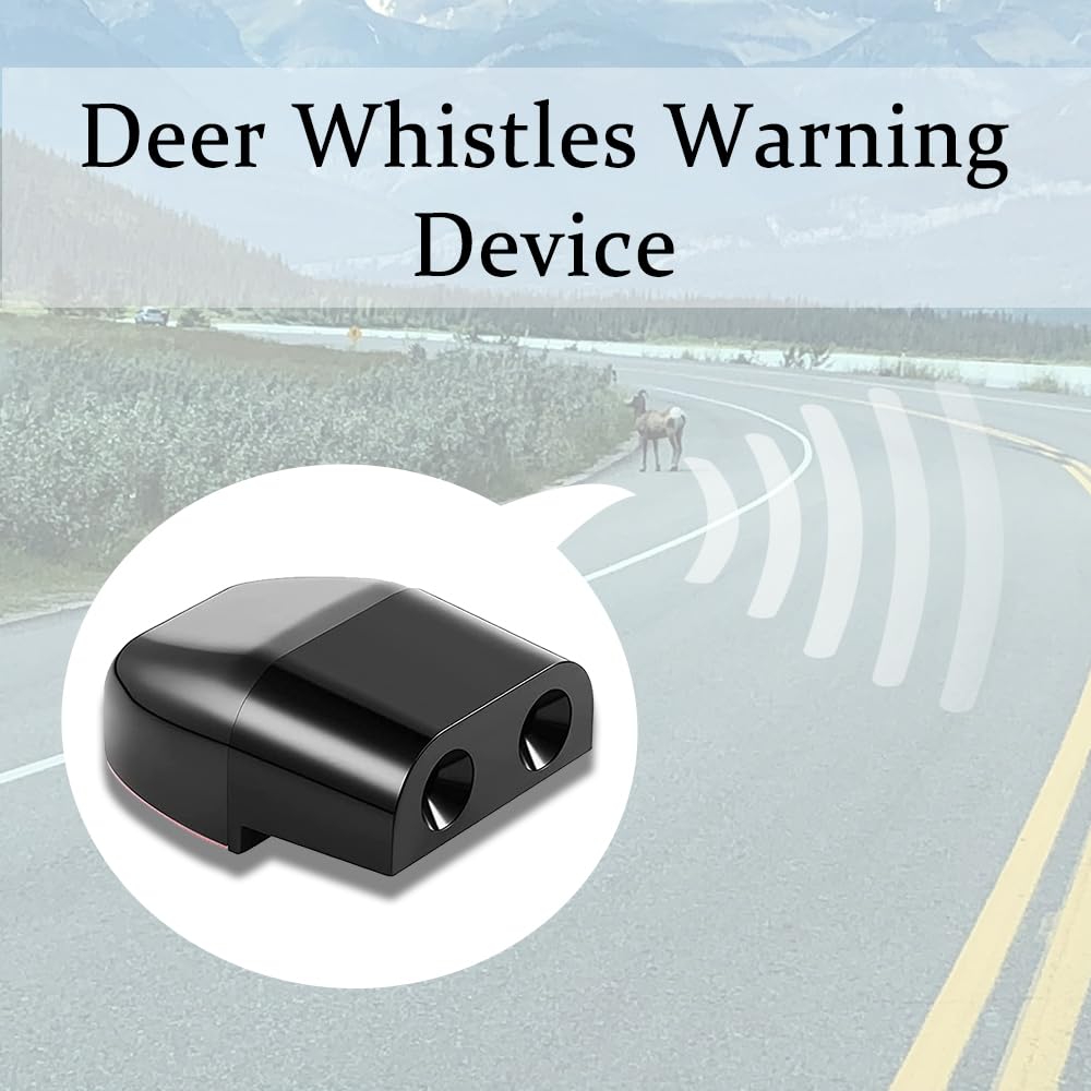 2PCS Deer Whistles for Cars & Motorcycles - Universal Animal Warning Device with Rubber Pads for Safe Driving