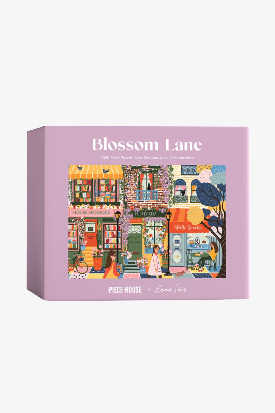 Emma Peers 1000-Piece Violet Blossom Lane Puzzle – Perfect for Family Game Nights & Relaxing Evenings