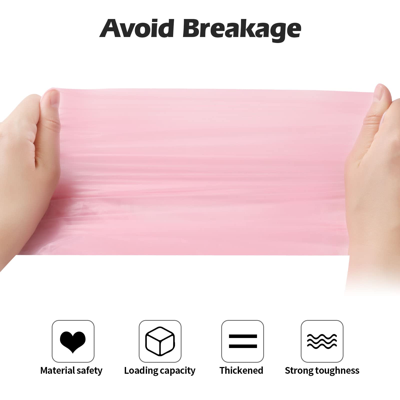 2-4 Gallon Heavy Duty Trash Bags, 60 Count Thickened Small Garbage Bags for Office, Kitchen, Bedroom, Bathroom - Leak Proof & Tear Resistant (Pink) - Perfect for Home, Office & Travel Use