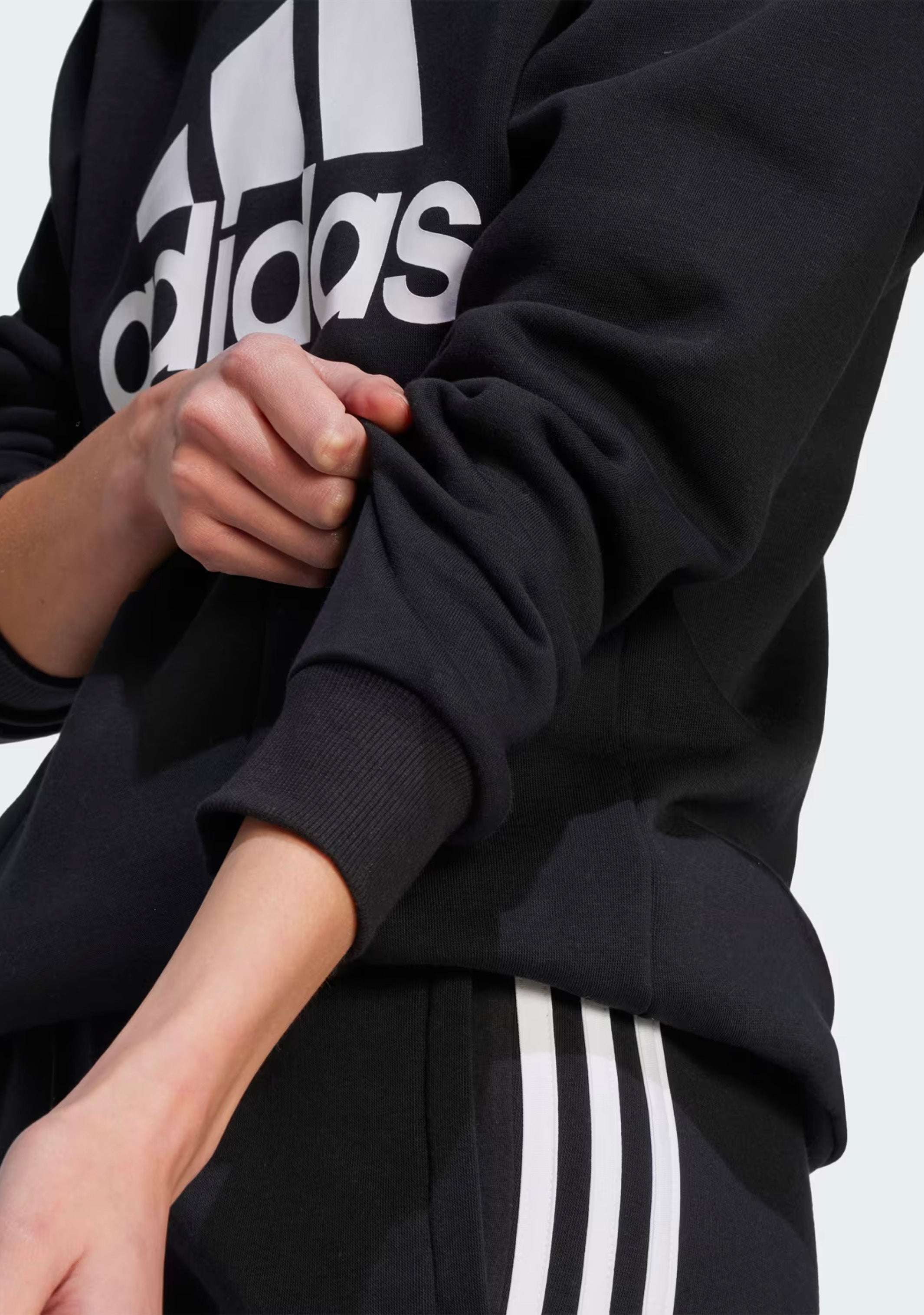 Adidas Women's Essentials Logo Boyfriend Fleece Hoodie - Soft Casual Pullover Sweatshirt for Lounge, Gym & Streetwear Fashion