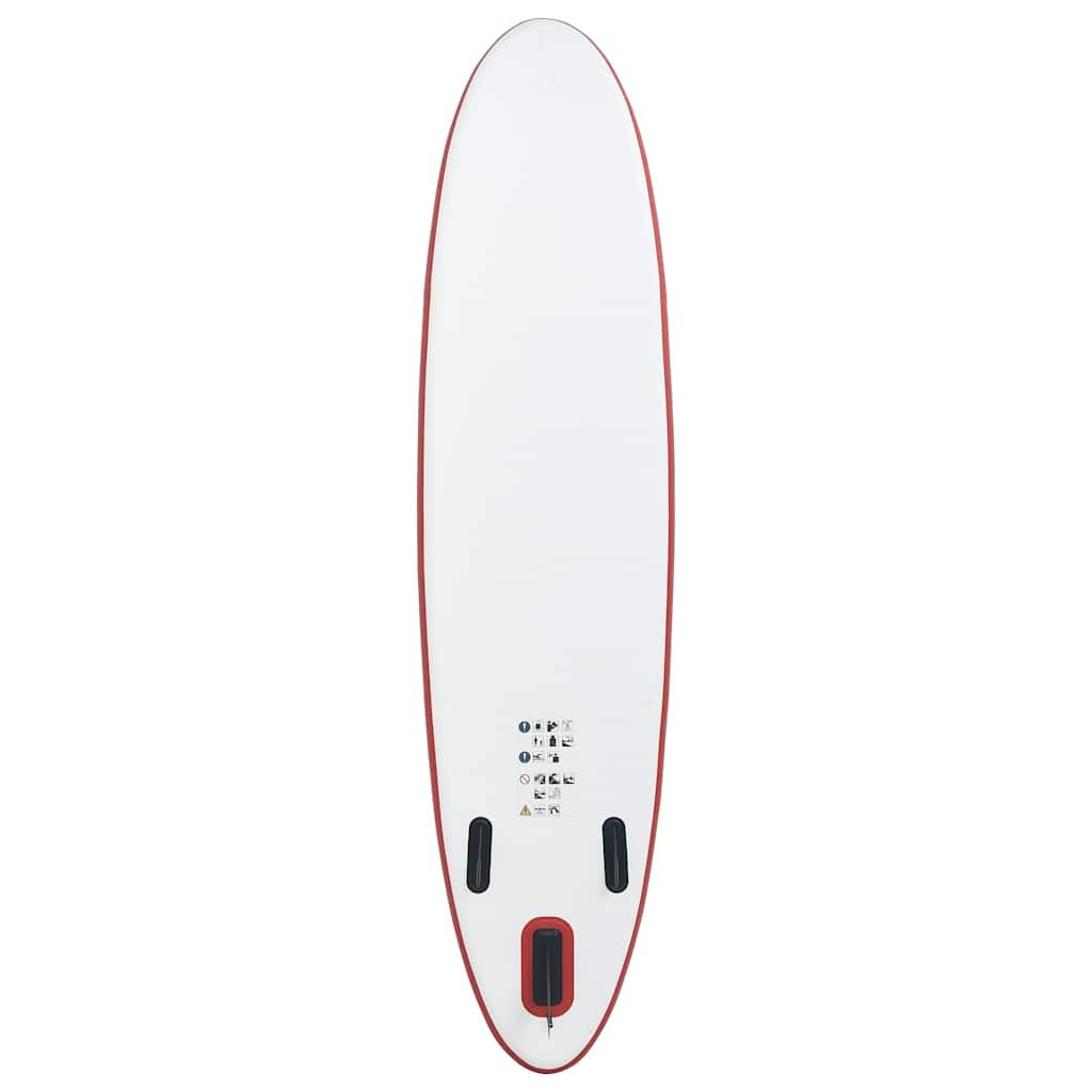 Inflatable Stand Up Paddle Board Set - 13.8ft SUP Surfboard with Paddle & Pump (Red/White) for Lakes, Rivers & Ocean Recreation