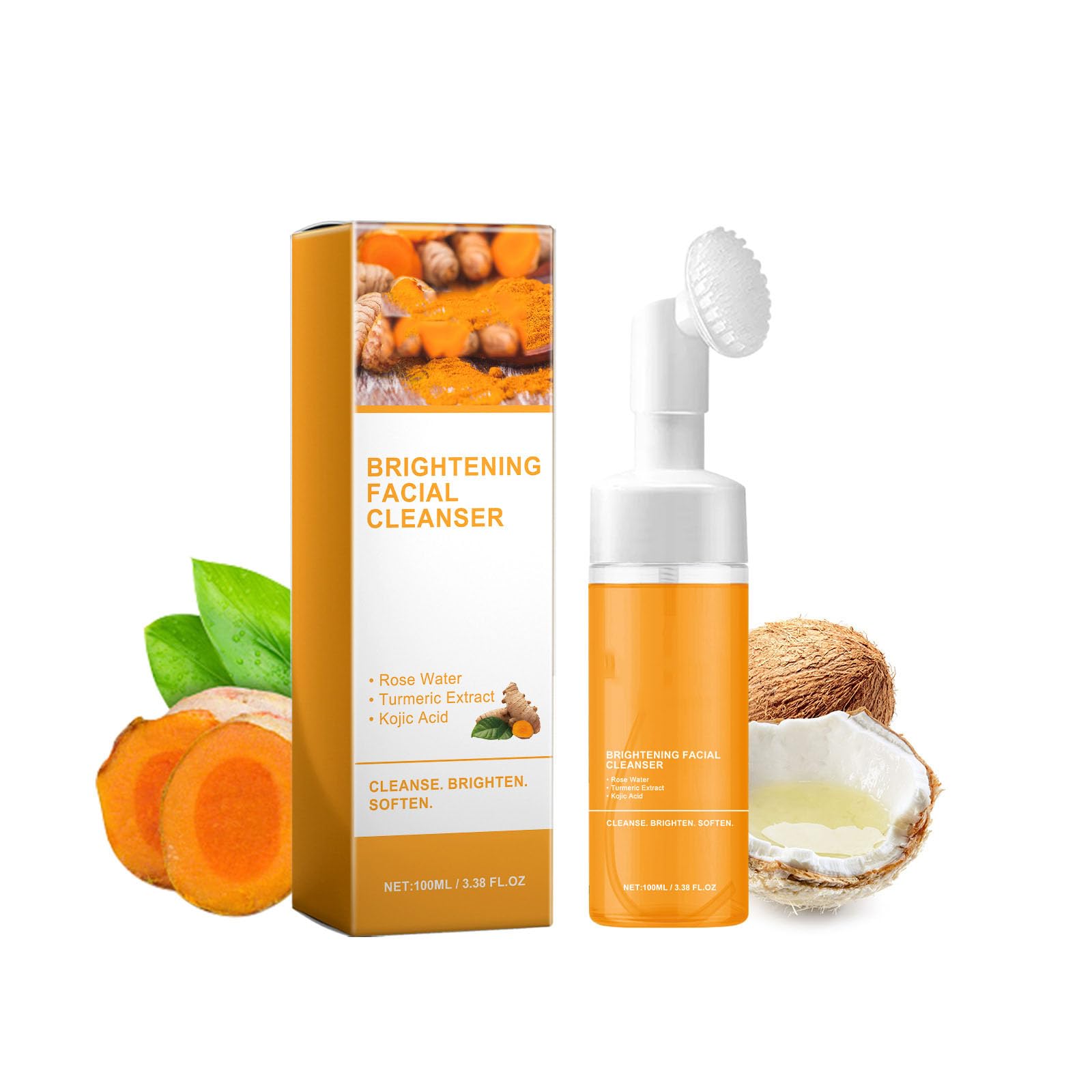 Best Turmeric Facial Cleanser & Foaming Wash for All Skin Types - Brightening & Acne-Fighting Face Wash for Glowing Skin | Daily Skincare Routine, Sensitive Skin Care, Anti-Aging Solution