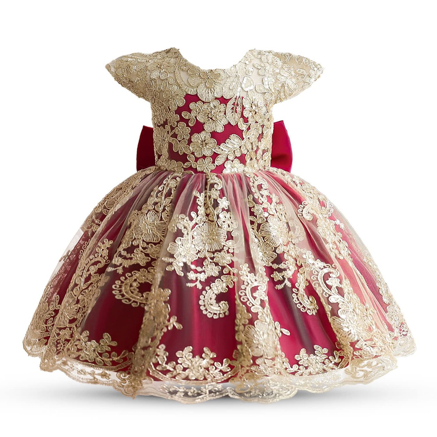 Nileafes Toddler Embroidered Lace Princess Dress for Girls - Elegant Wedding, Bridesmaid, Pageant & Party Gown - Perfect for Special Occasions, Birthday Celebrations and Photo Shoots
