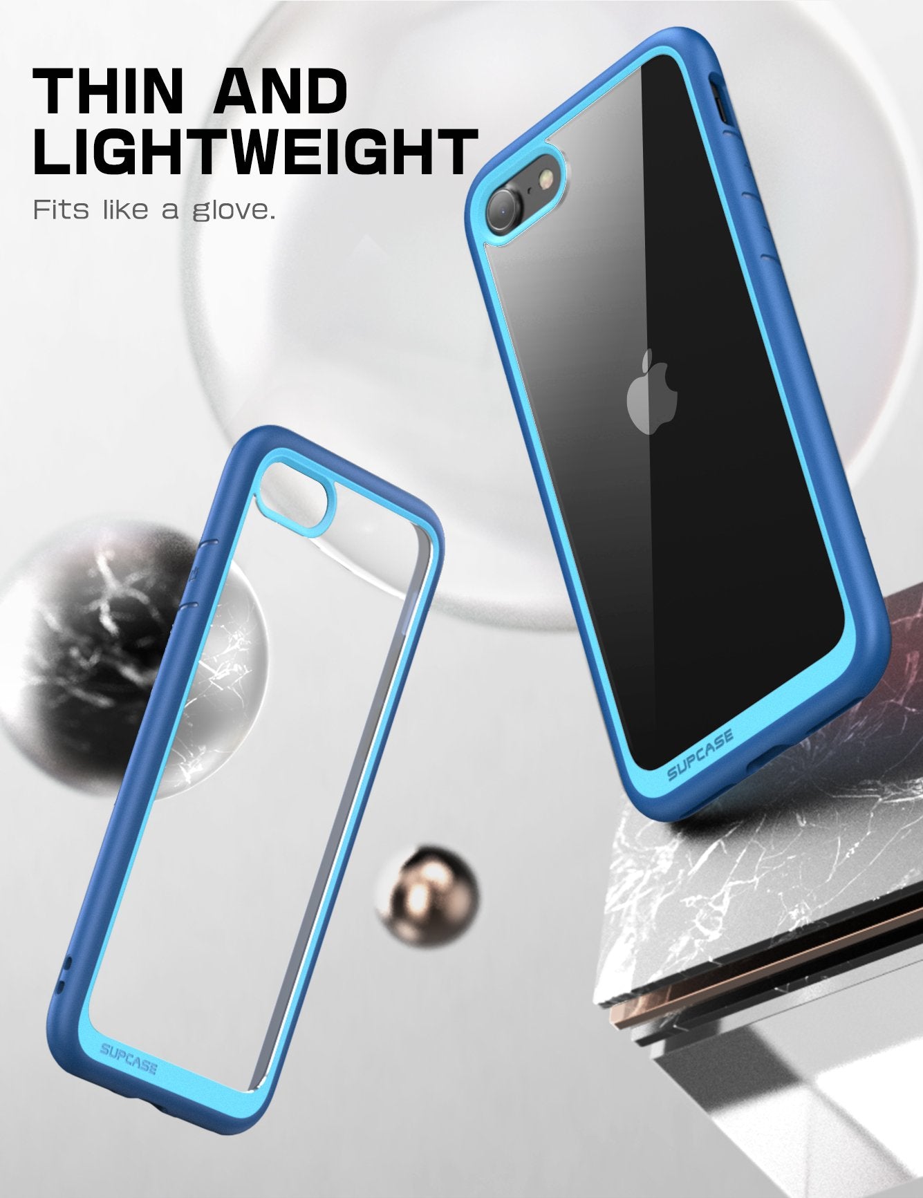 iPhone SE Case, Unicorn Beetle Style Slim Clear Navy Protective Cover - Durable & Lightweight for Everyday Use, Work, and Travel