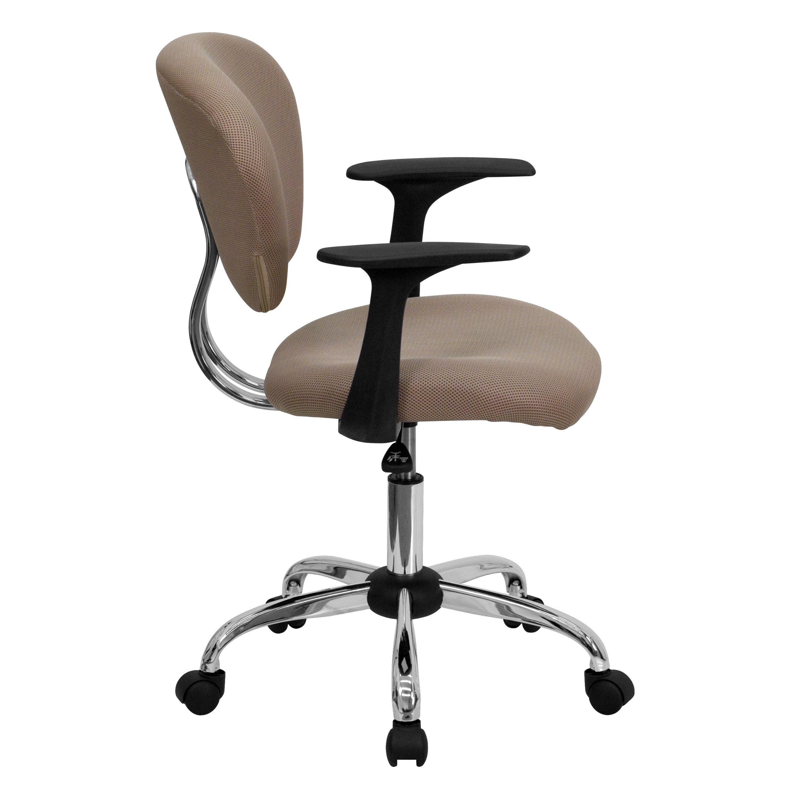 Ergonomic Mid-Back Coffee Brown Mesh Office Chair with Padded Seat & Adjustable Arms - Perfect for Home Office, Gaming & Workspace Comfort