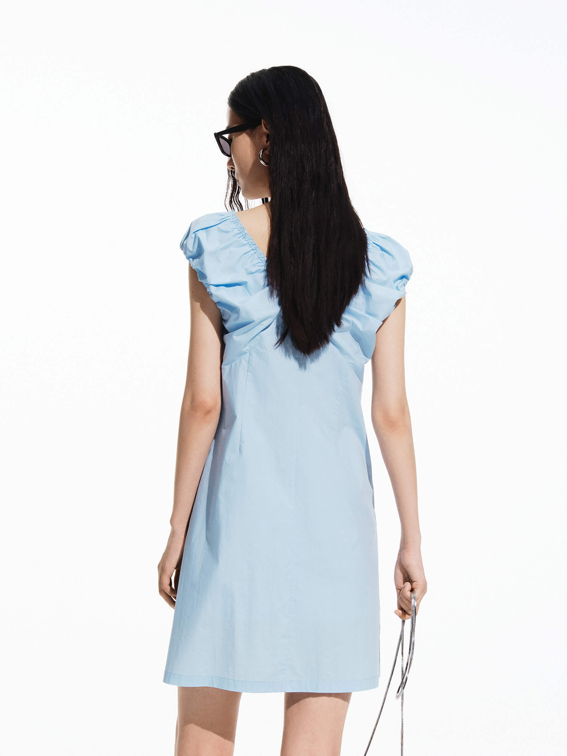 Stylish Cotton V-Neck Mini Dress for Women - Summer Casual & Party Outfit - Perfect for Beach, Date Night & Brunch