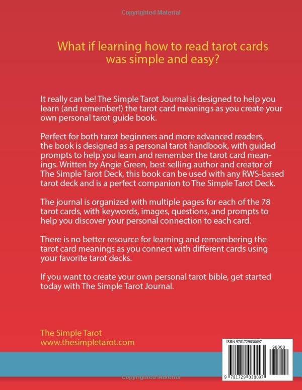 The Simple Tarot Journal: A Personal Tarot Handbook for Beginners & Practitioners - Perfect for Daily Readings, Spiritual Growth & Self-Discovery