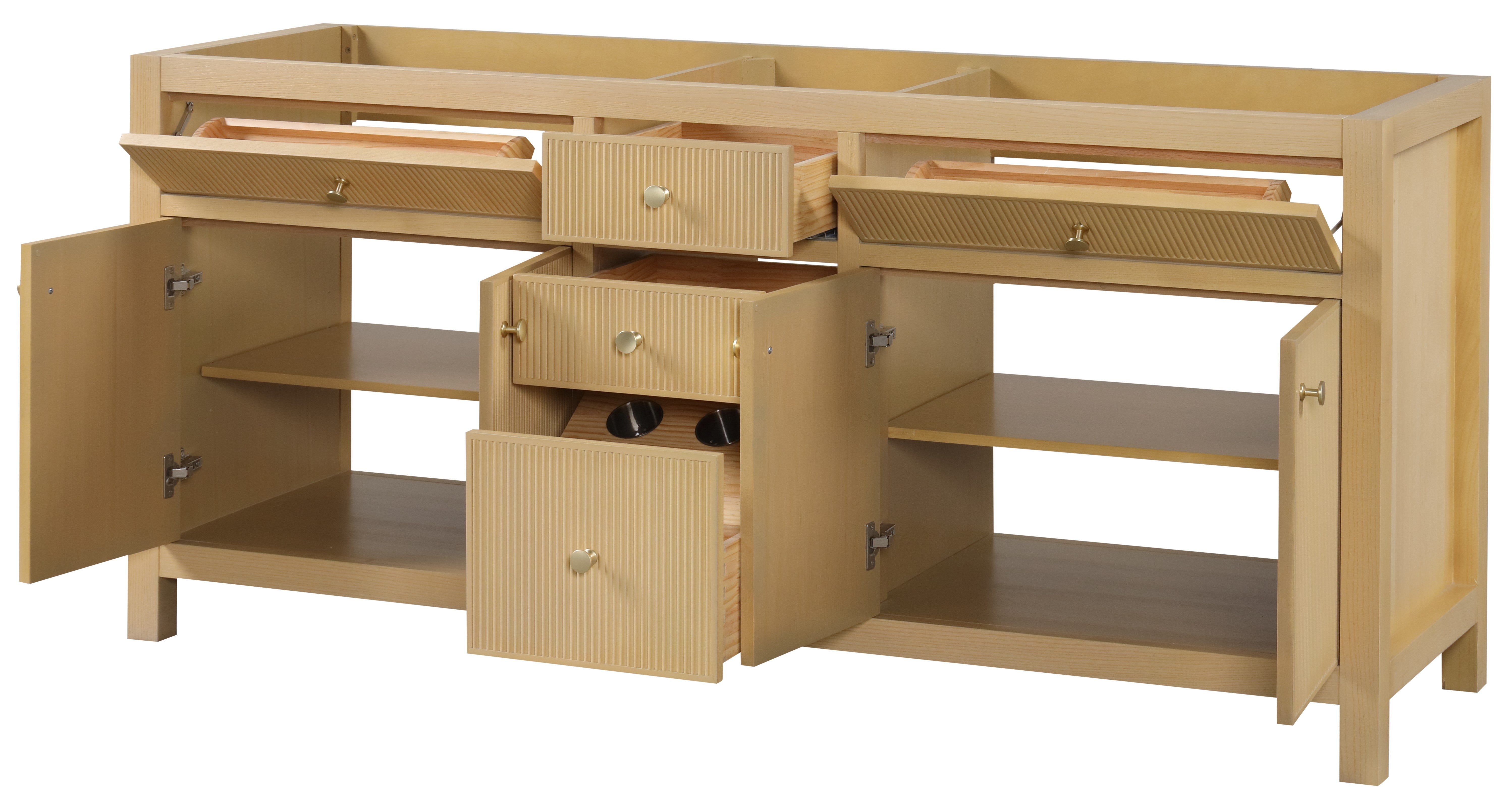 Bristol 71.5 Inch Double Sink Bathroom Vanity - Solid Wood Cabinet in Natural White Ash Finish | Perfect for Modern Master Bathrooms & Guest Bath Suites