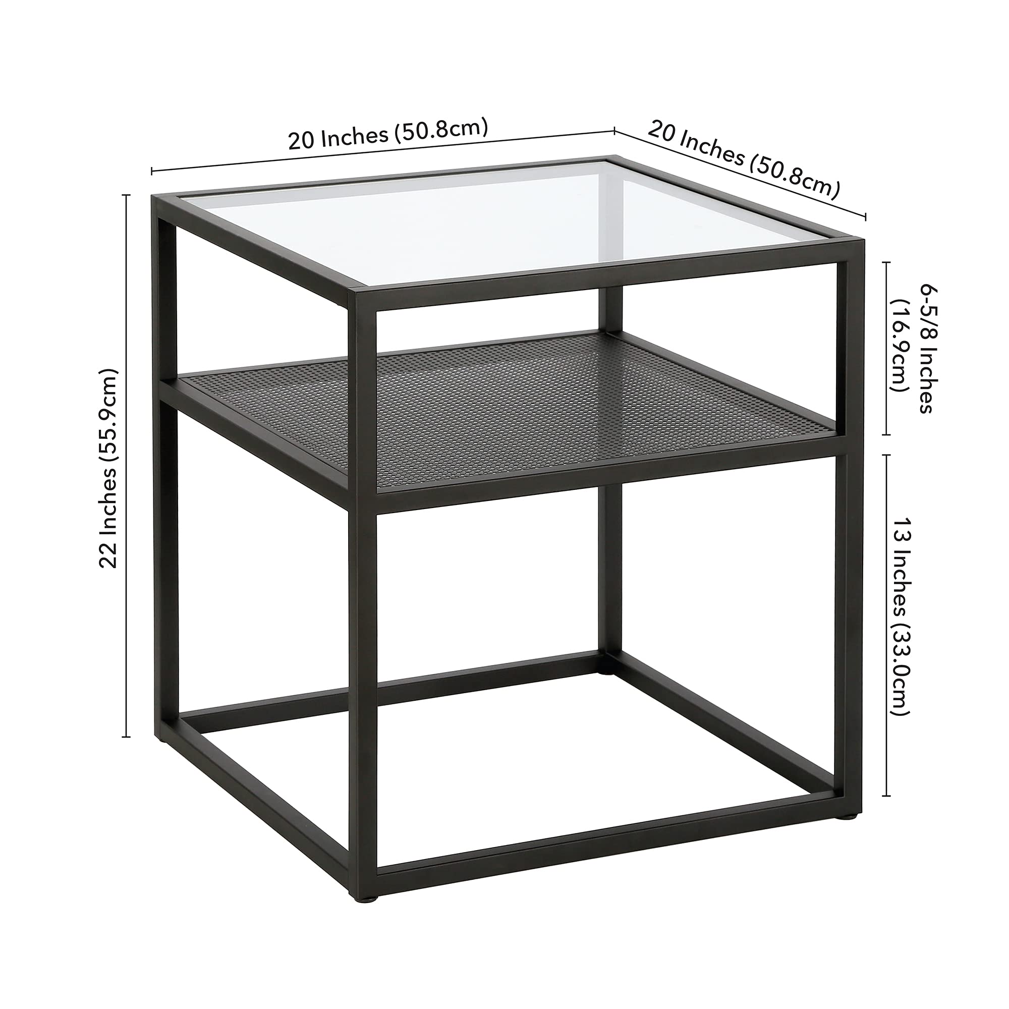 Nellie 20'' Wide Square Side Table in Blackened Bronze - Modern End Table for Living Room, Bedroom & Office - Perfect for Coffee Table, Nightstand or Accent Furniture