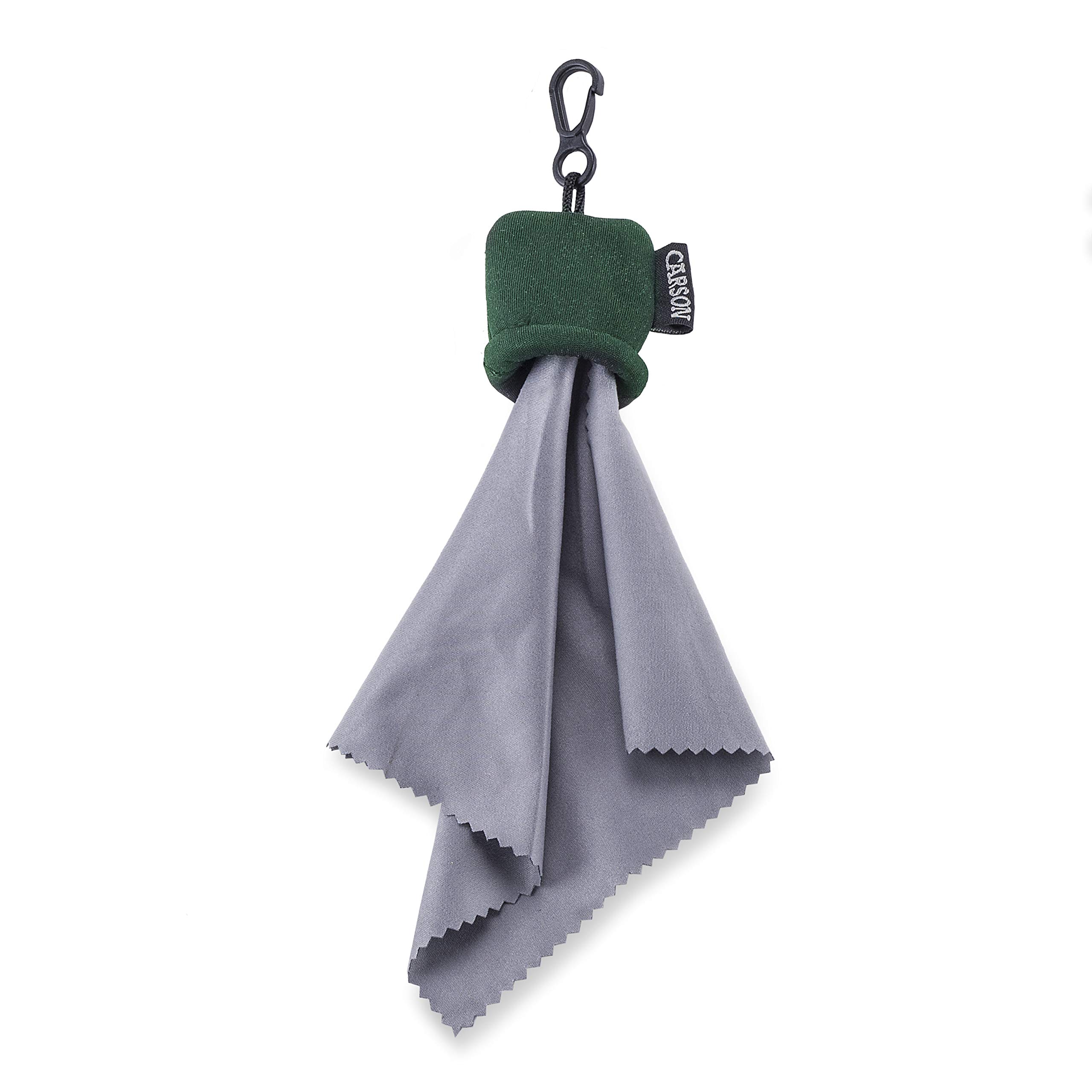 Carson Microfiber Lens Cleaning Cloth for Glasses, Phone, Tablet, Camera & Optics - 6.25x6.25 Inch Green (SN-40GR) - Gentle Scratch-Free Cleaning for Eyewear, Screens & Lenses