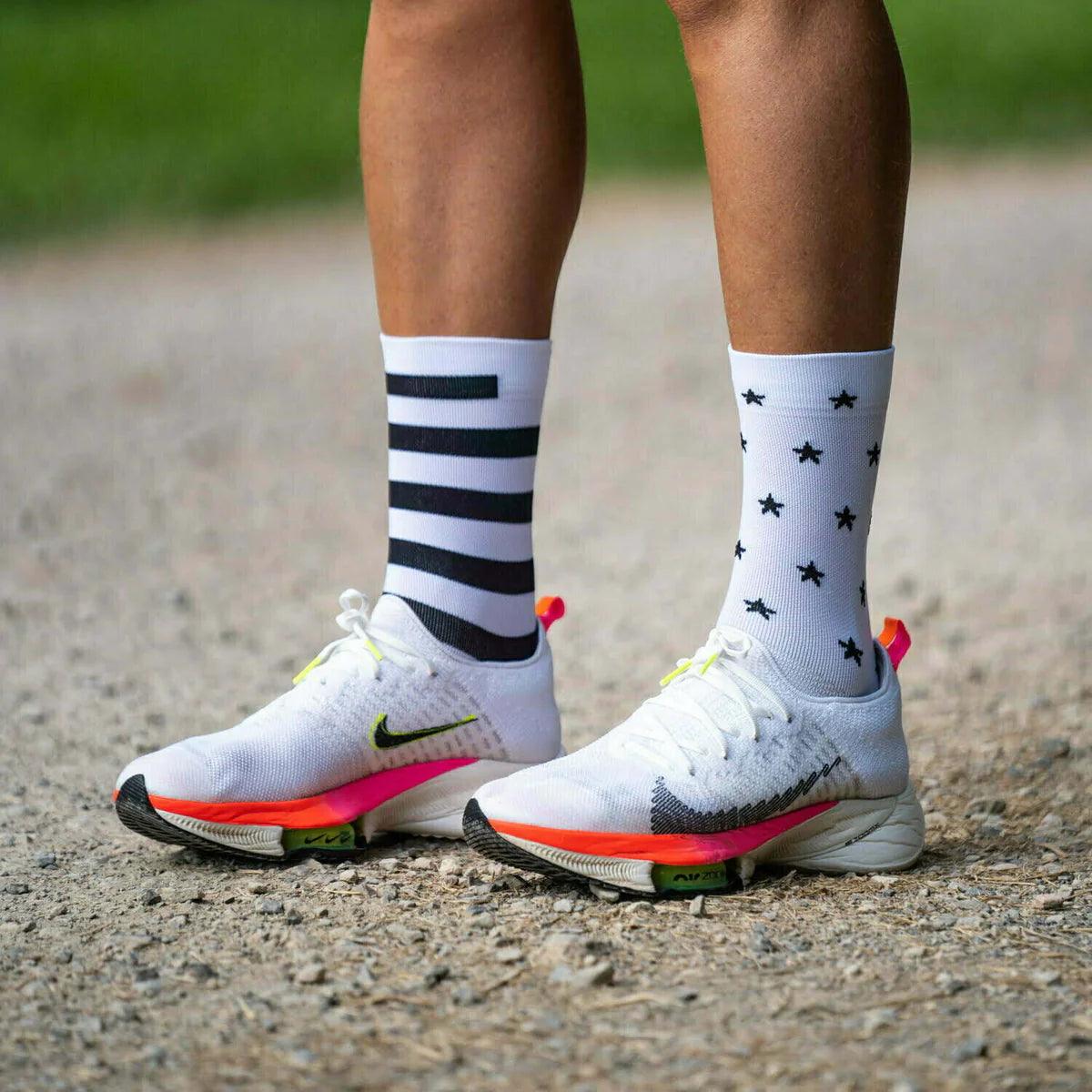 Sporcks Legend White Running Socks for Men & Women - Breathable Cushioned Athletic Socks for Jogging, Gym Workouts & Marathon Training